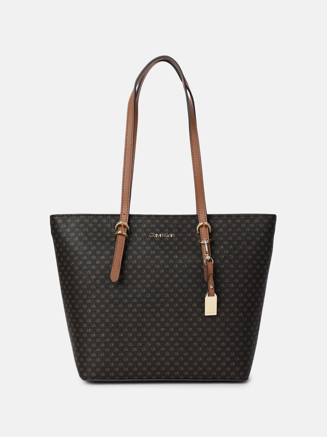 

Calvin Klein Geometric Oversized Structured Shoulder Bag, Brown
