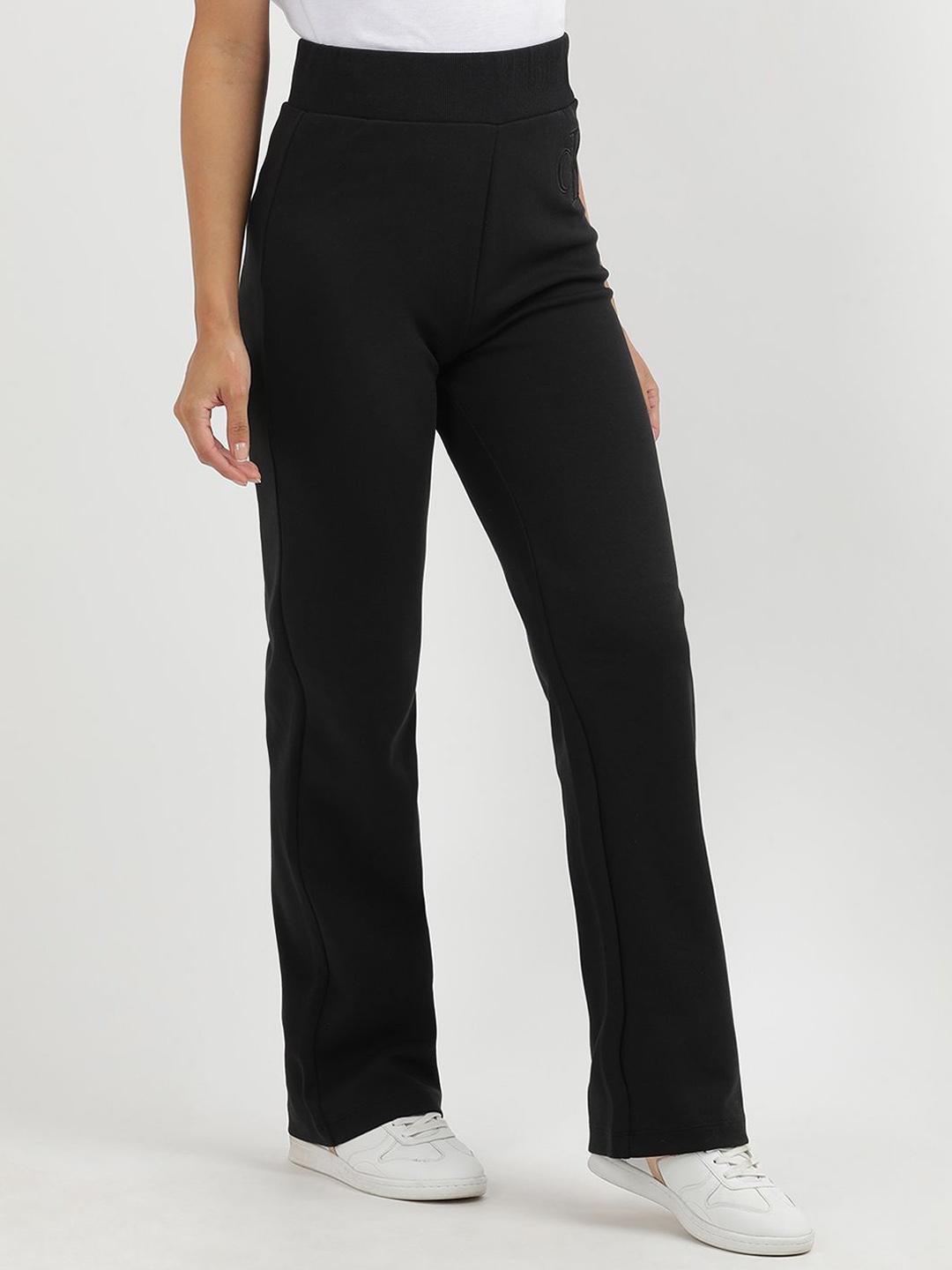 

Calvin Klein Women Straight Fit High-Rise Trousers, Black