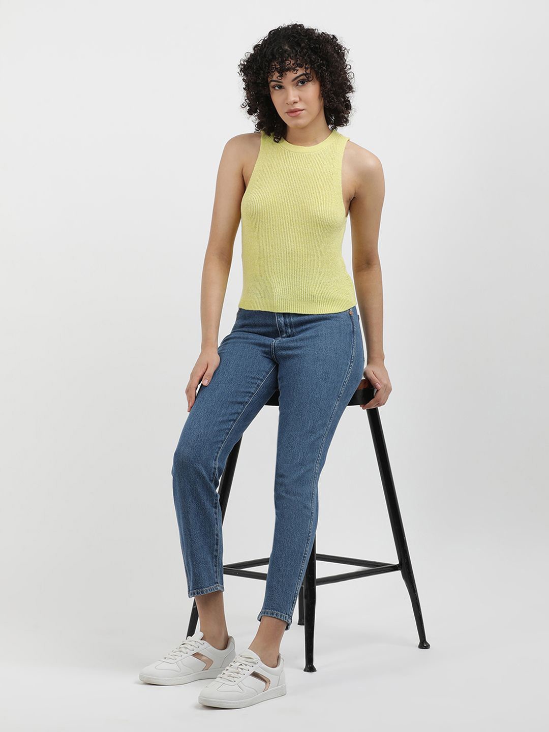 

Calvin Klein Women Striped Sweater Vest, Yellow