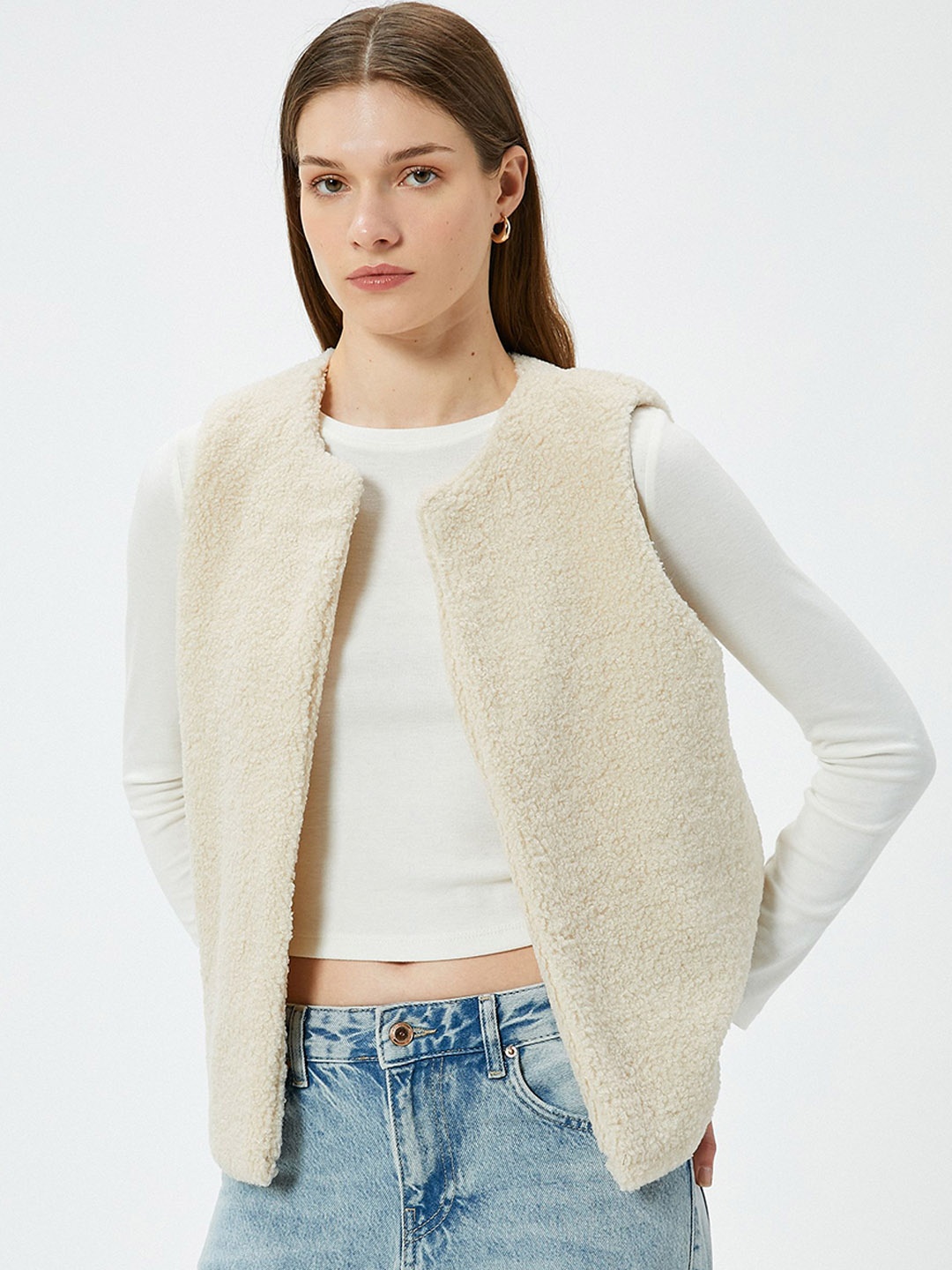 

Koton Self-Design Jacket, Beige