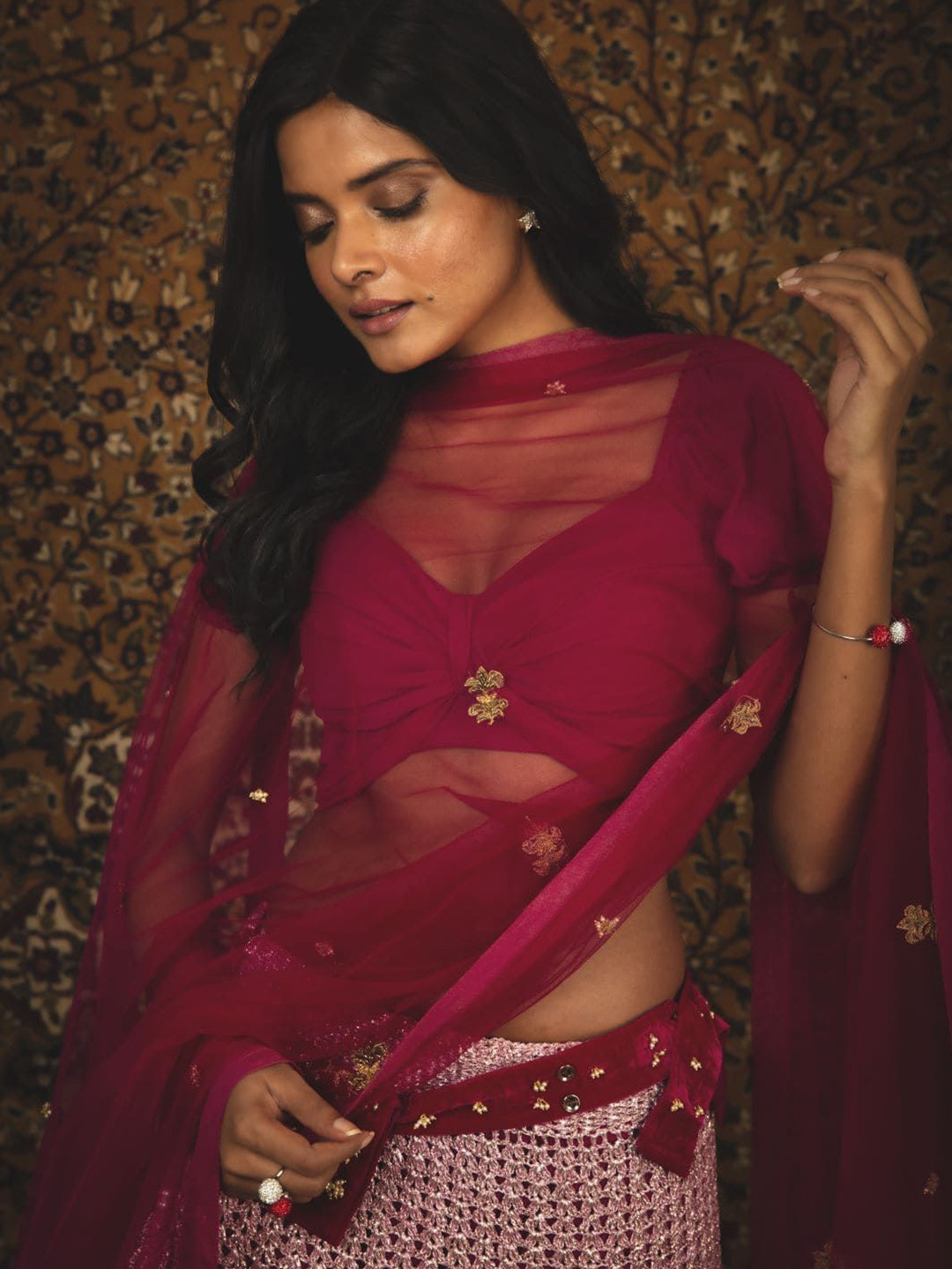 

Nikita Vishakha Thread Work Made to Measure Lehenga & Blouse With Dupatta, Magenta