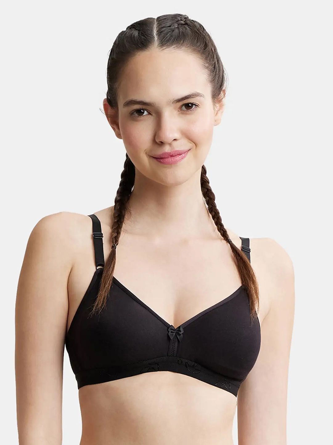 

Jockey Wirefree Non Padded Super Combed Cotton Beginners Bra-1581, Black