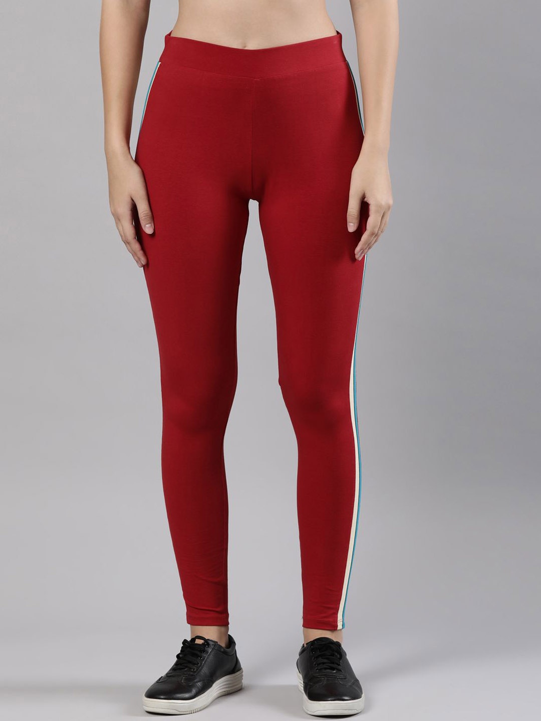

Femmora Women Comfortable Fit Yoga Tights, Red