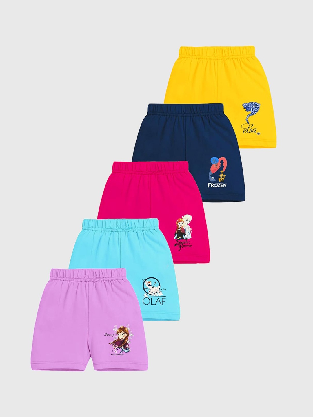 

KUCHIPOO Girls Printed Elsa & Anna Shorts, Pink