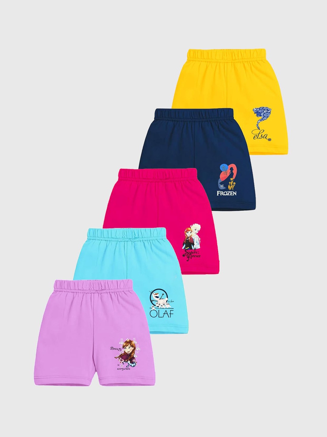 

KUCHIPOO Girls Printed Frozen Shorts, Pink