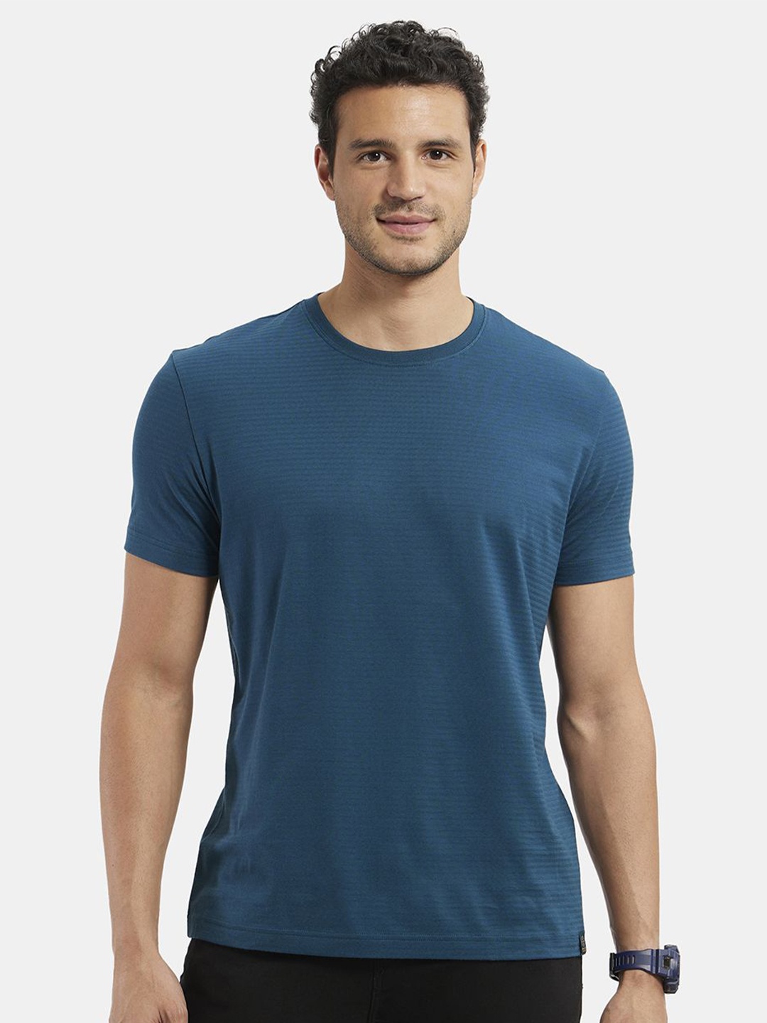 

Jockey Super Combed Supima Cotton Round Neck Half Sleeve Tshirt-IM21, Blue