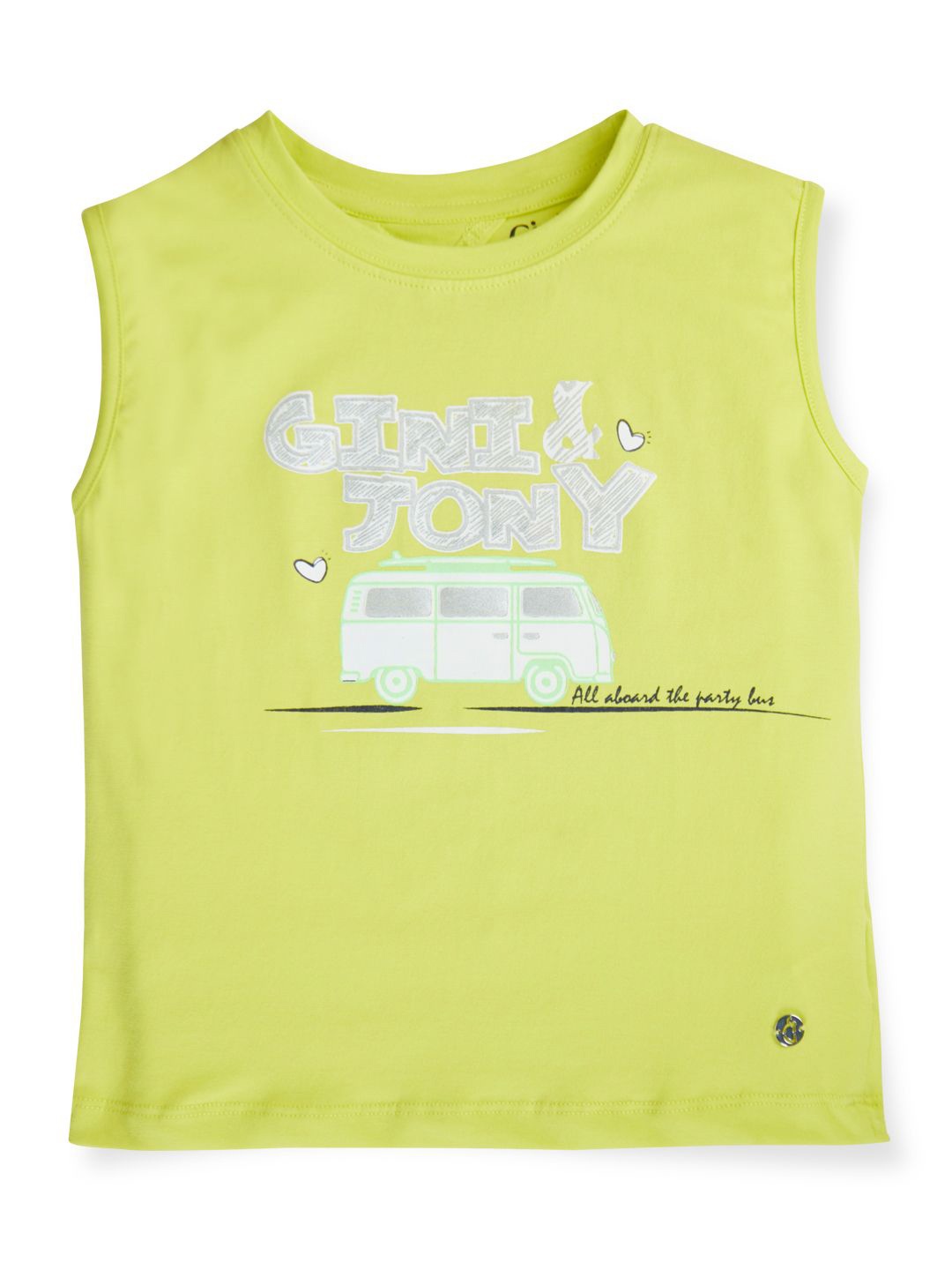 

Gini and Jony Print Cotton Top, Lime green