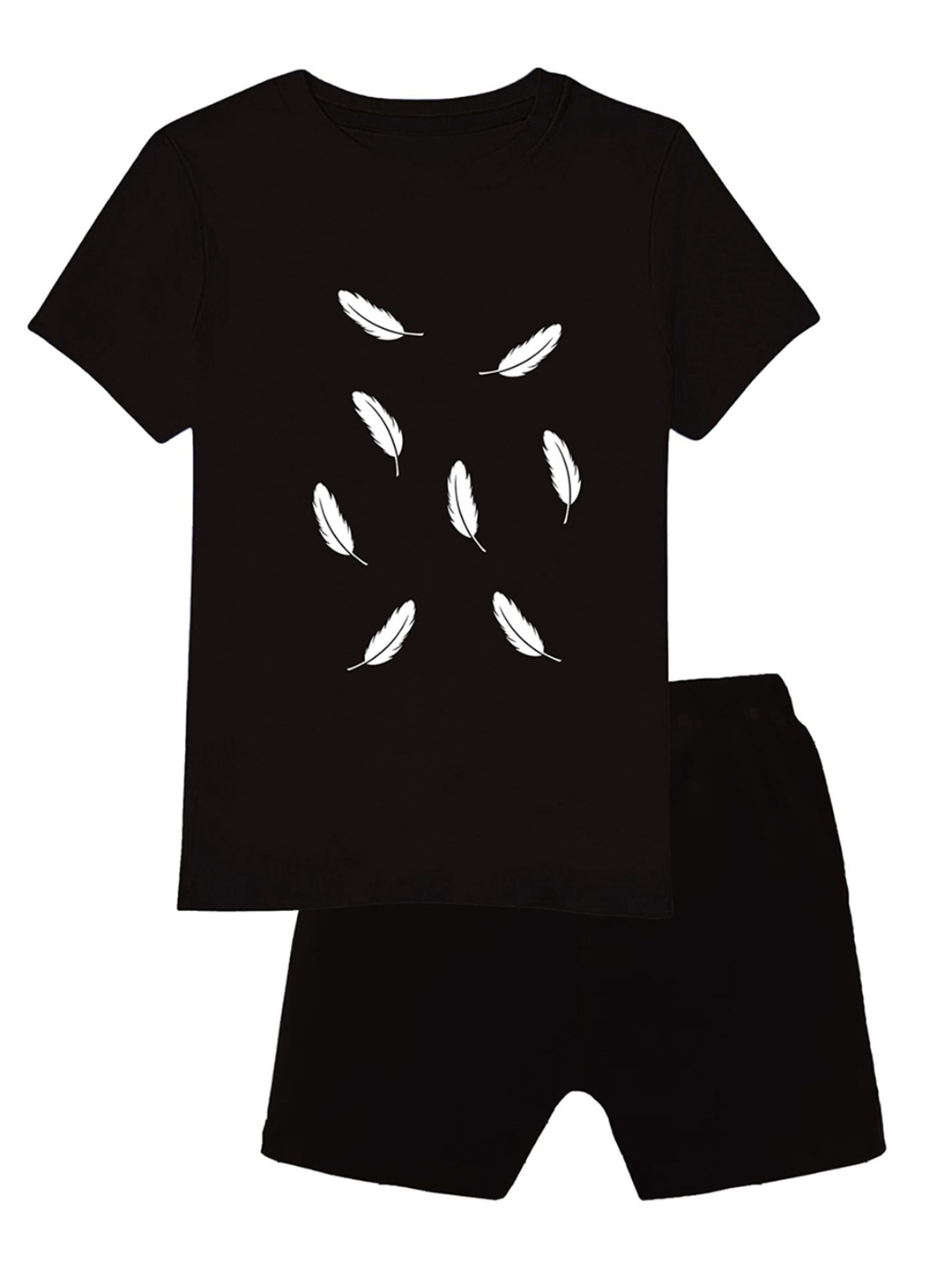 

CoolTees4U Boys Printed T-shirt with Shorts, Black
