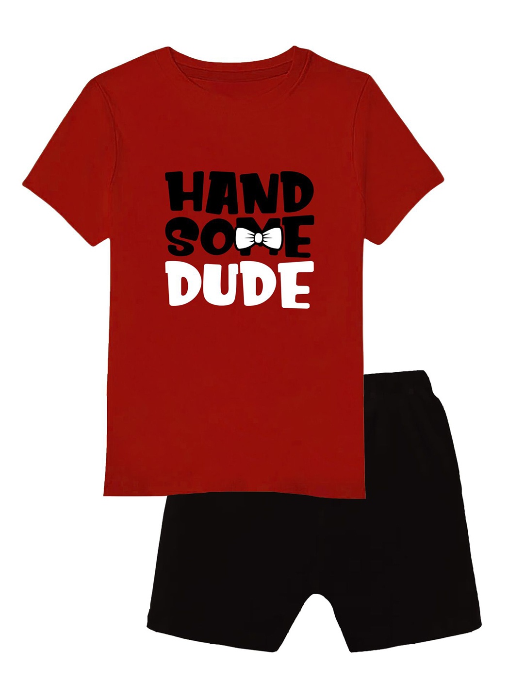 

CoolTees4U Boys Printed T-shirt with Shorts, Red