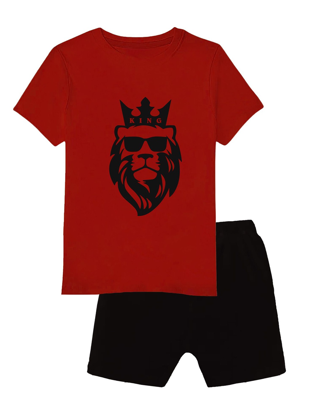 

CoolTees4U Boys Printed T-shirt with Shorts, Red