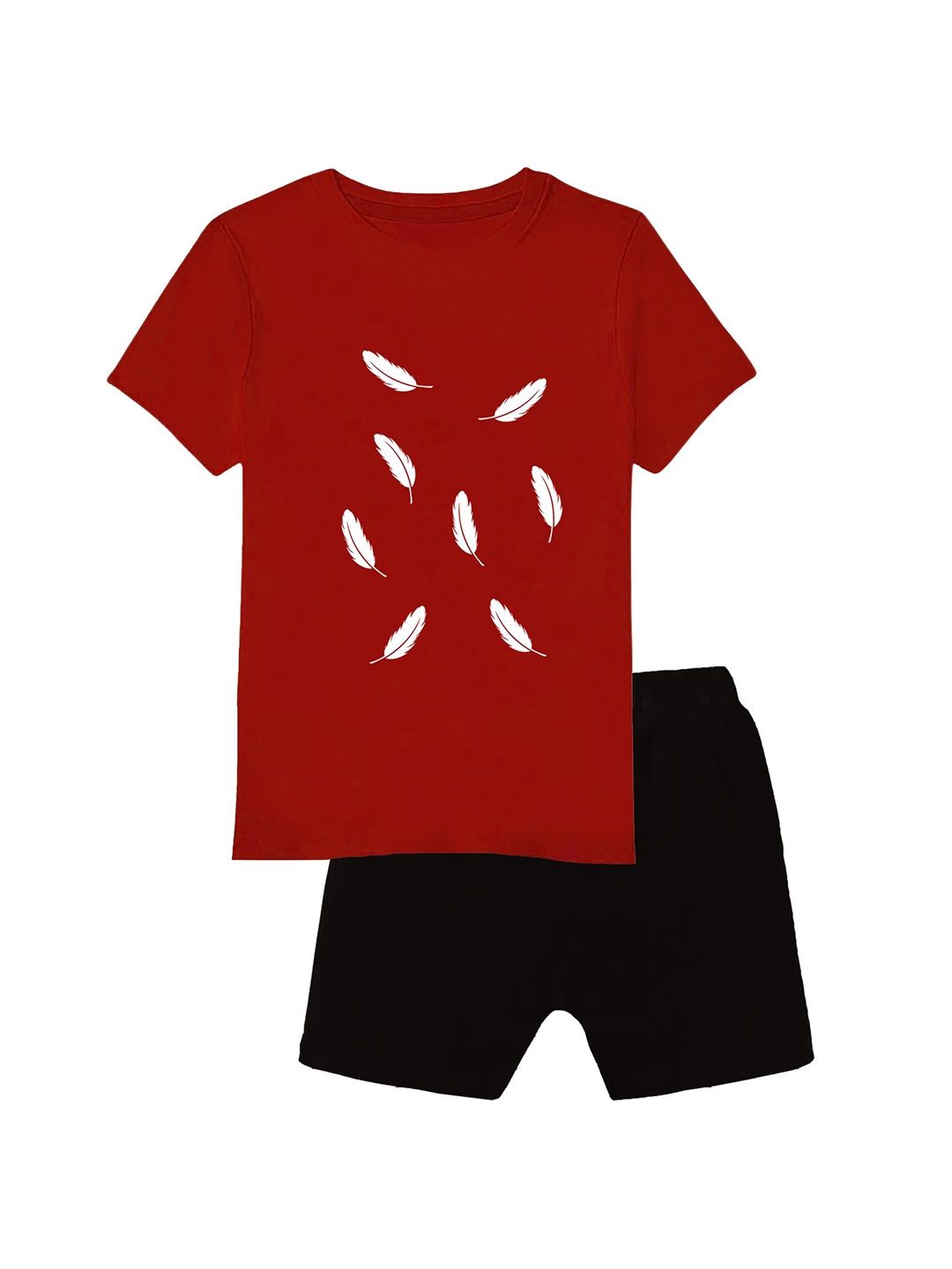 

CoolTees4U Boys Printed T-shirt with Shorts, Red