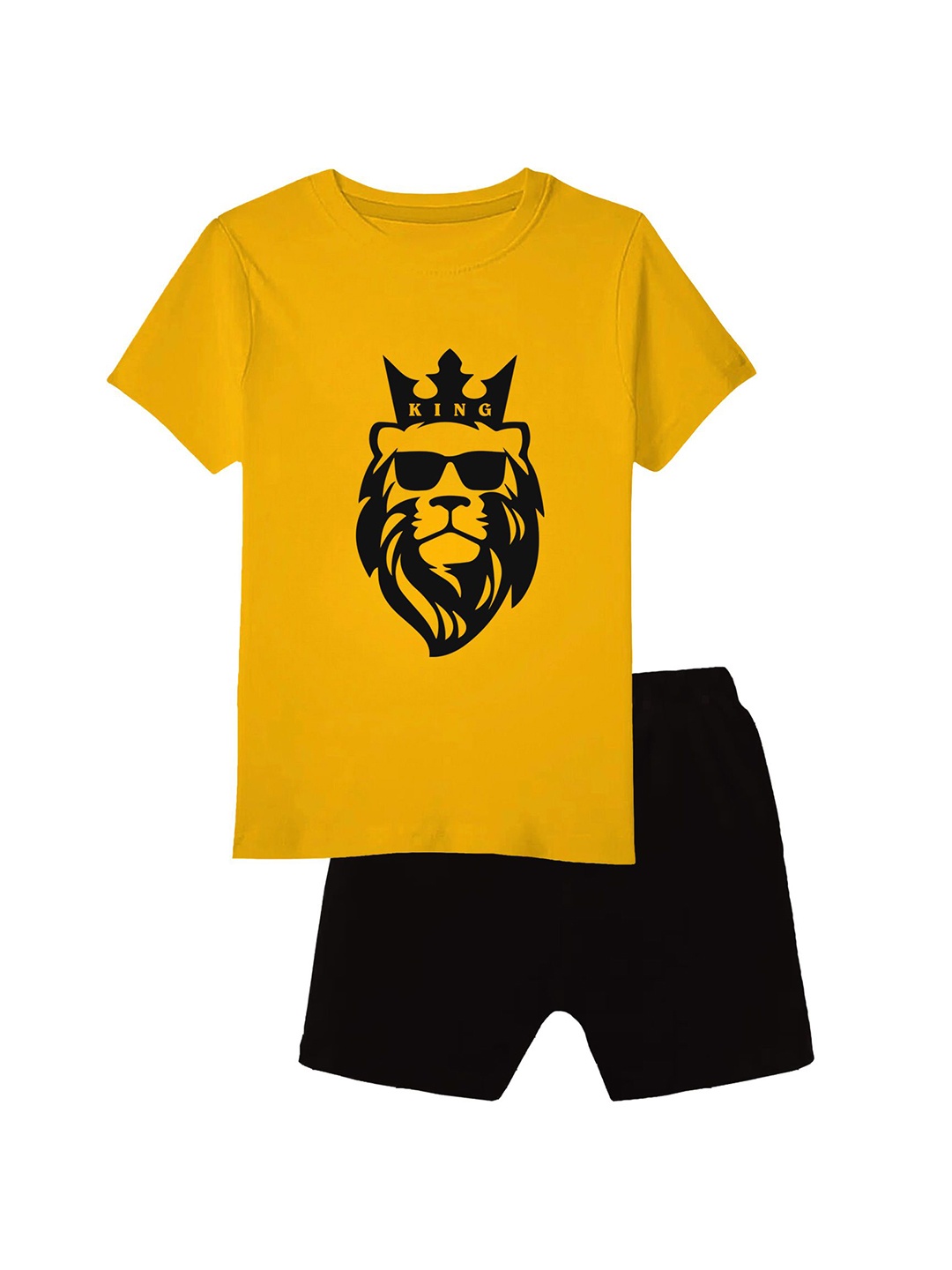 

CoolTees4U Boys Printed T-shirt with Shorts, Yellow