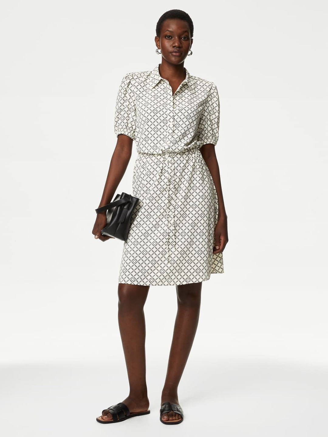 

Marks & Spencer Polka Dot Print Shirt Dress, Off white