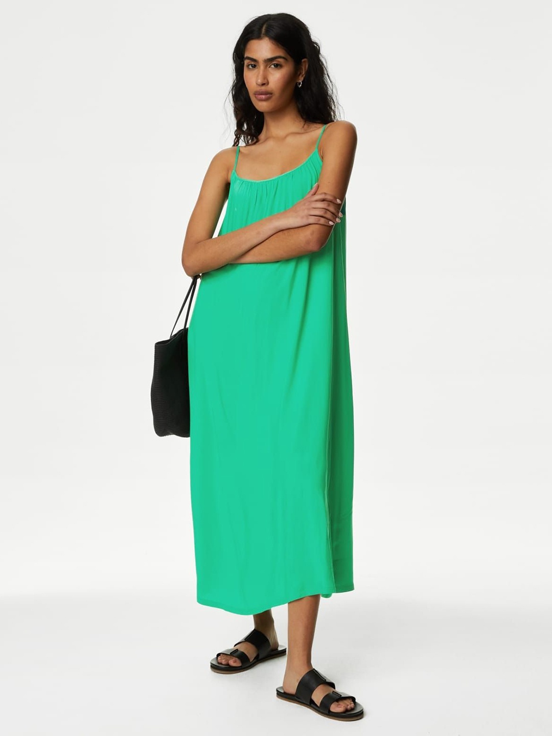 

Marks & Spencer A-Line Midi Dress, Green