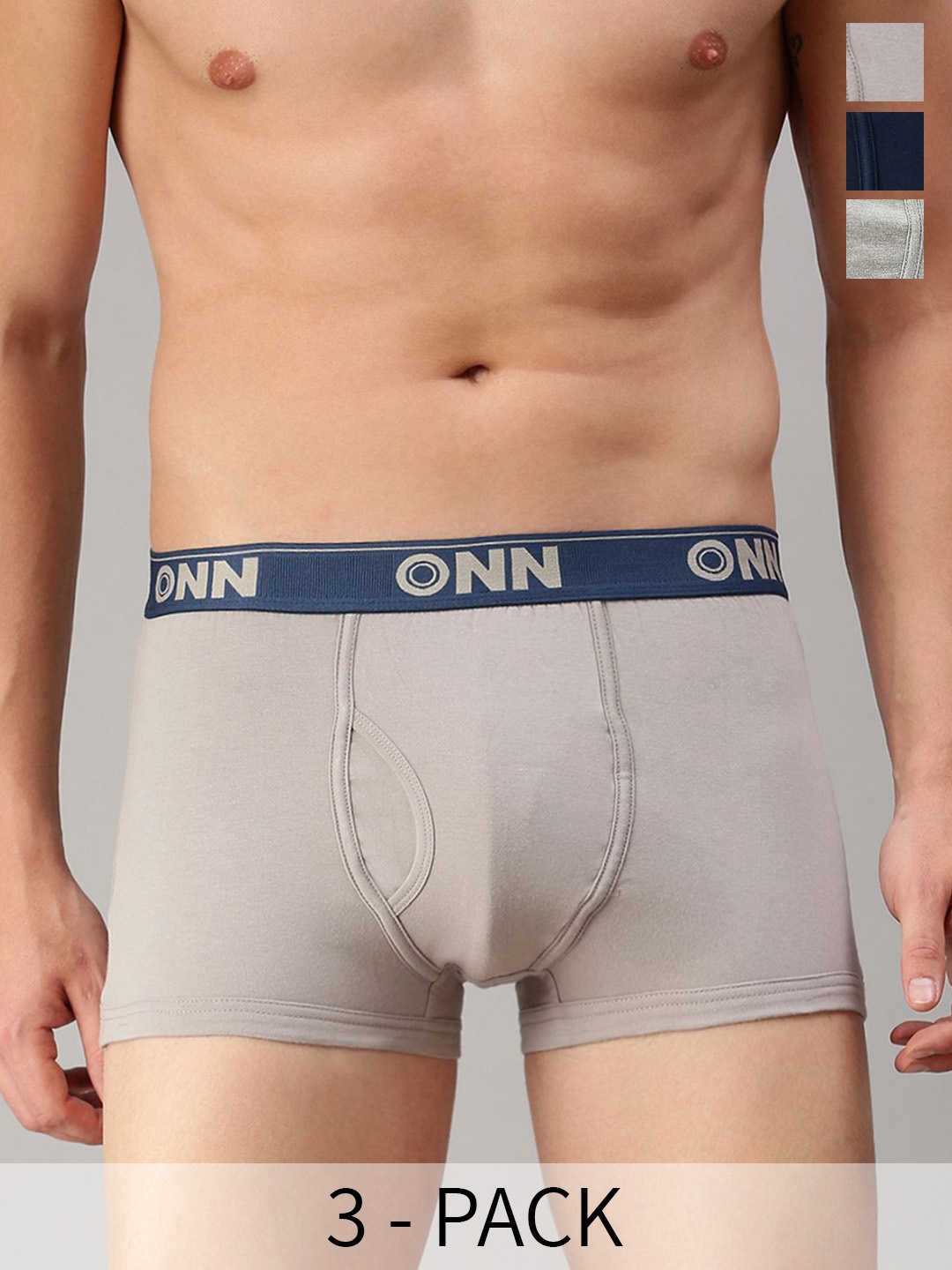 

ONN Pack Of 3 Assorted Pure Cotton Trunks - ONN_254_AST8_3PC