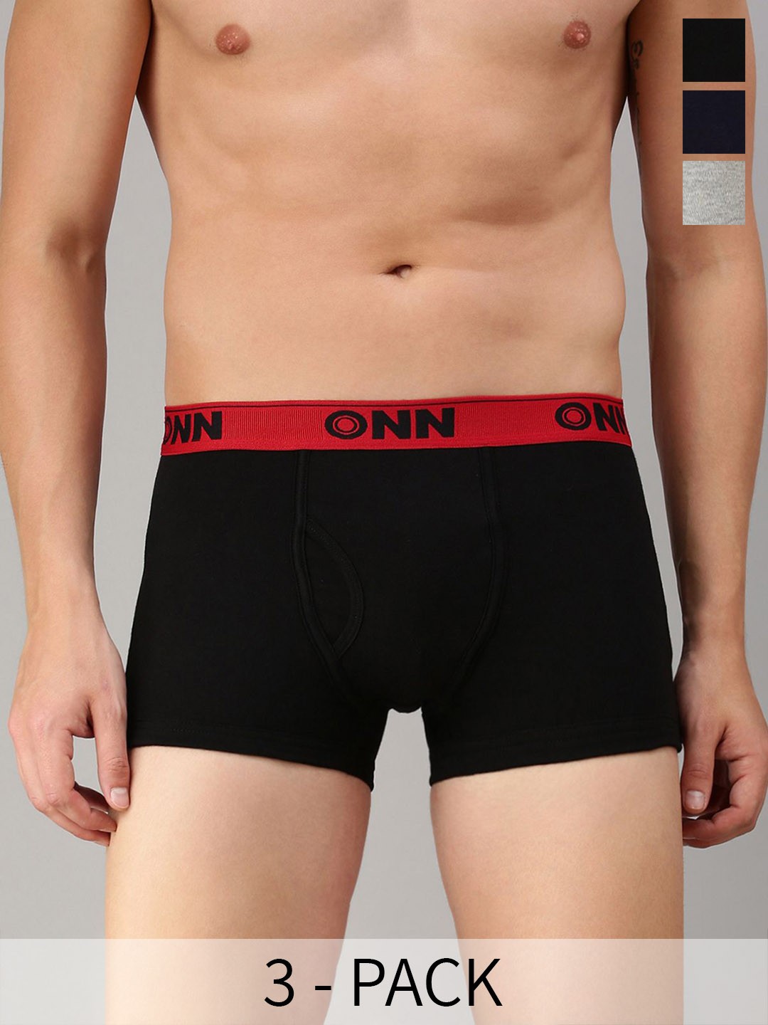 

ONN Pack Of 3 Assorted Pure Cotton Trunks - ONN_254_AST8_3PC
