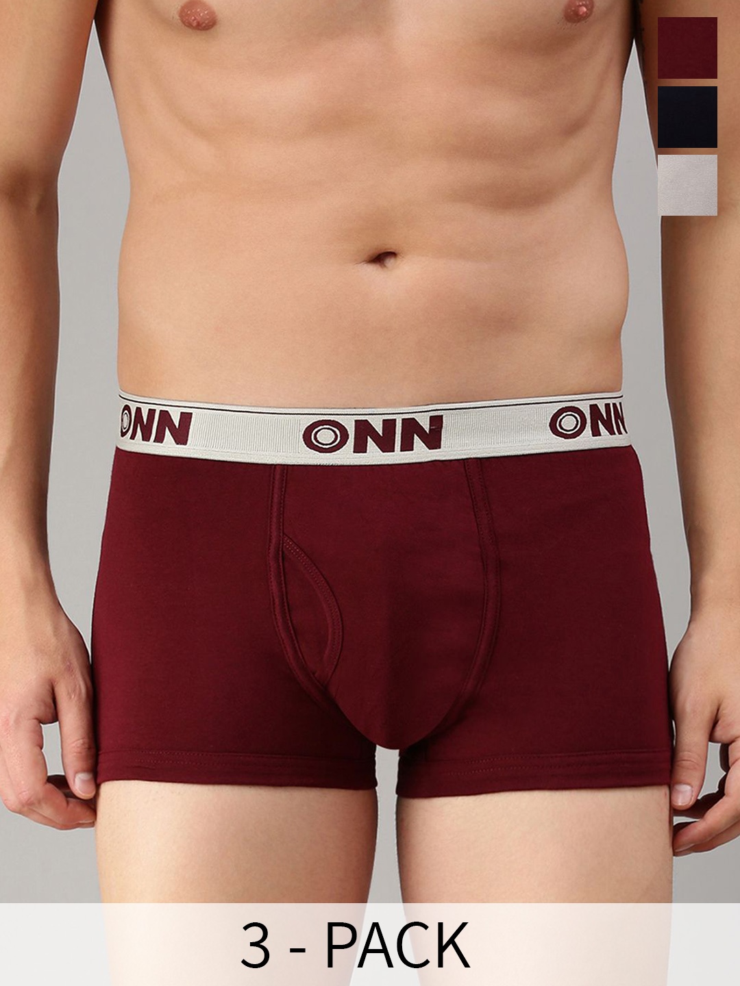 

ONN Pack Of 3 Assorted Pure Cotton Trunks - ONN_254_AST8_3PC