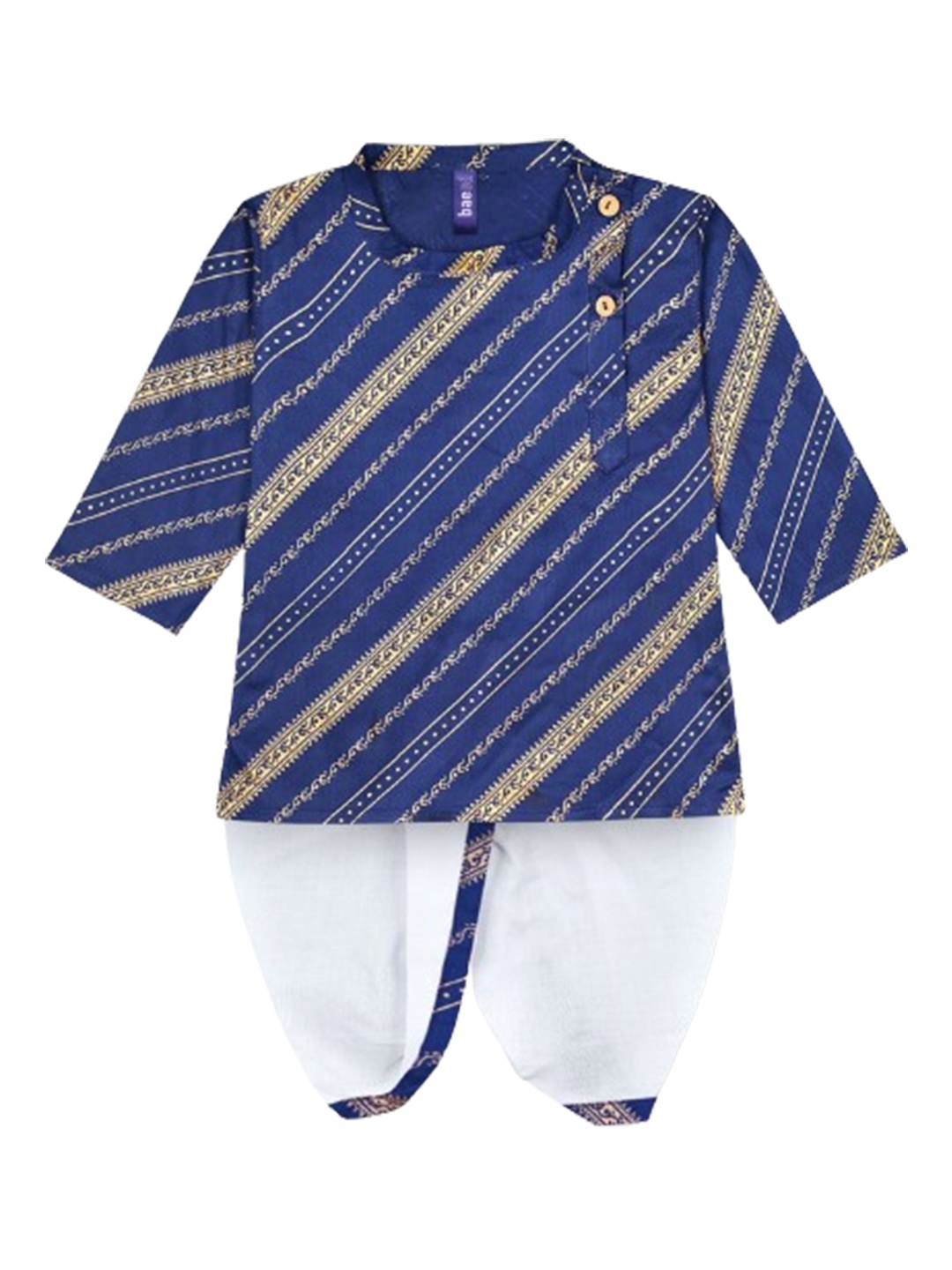 

BAESD Boys Ethnic Motifs Printed Regular Kurta with Dhoti Pants, Blue