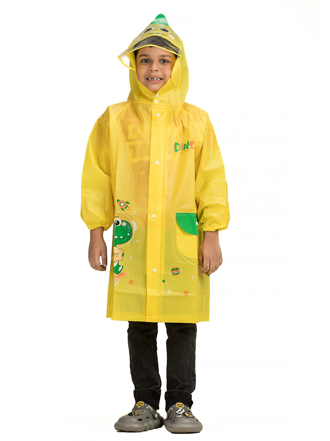 

Yellow Bee Boys Printed Waterproof Rain Jacket