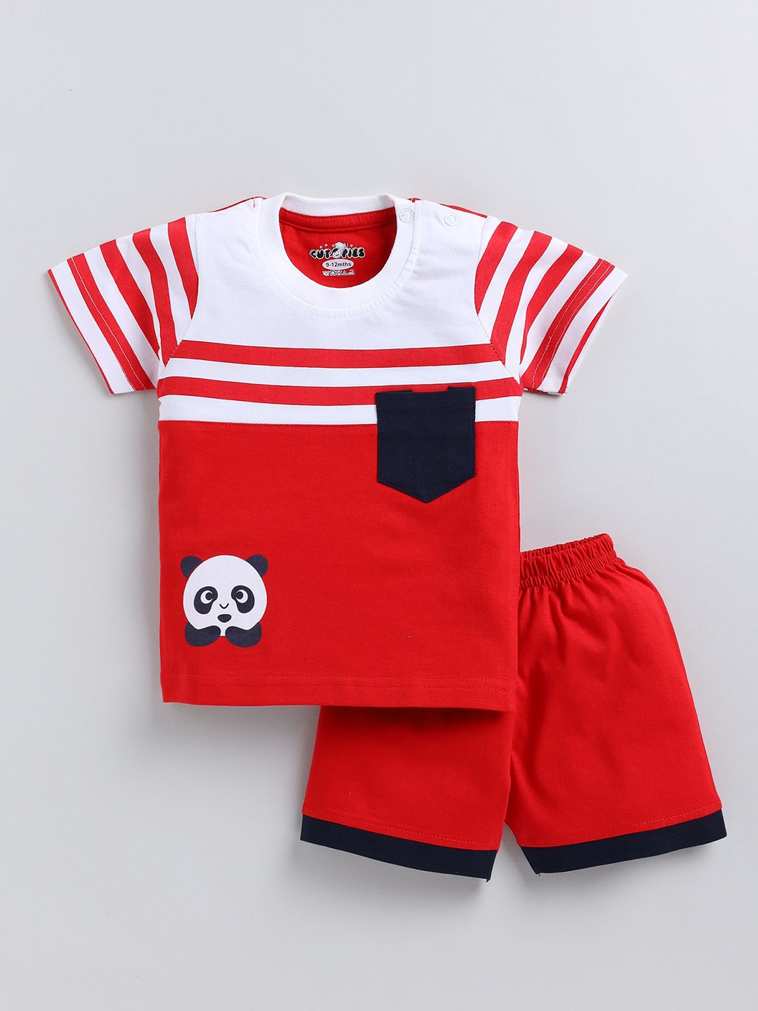 

Cutopies Boys Printed T-shirt with Shorts, Red