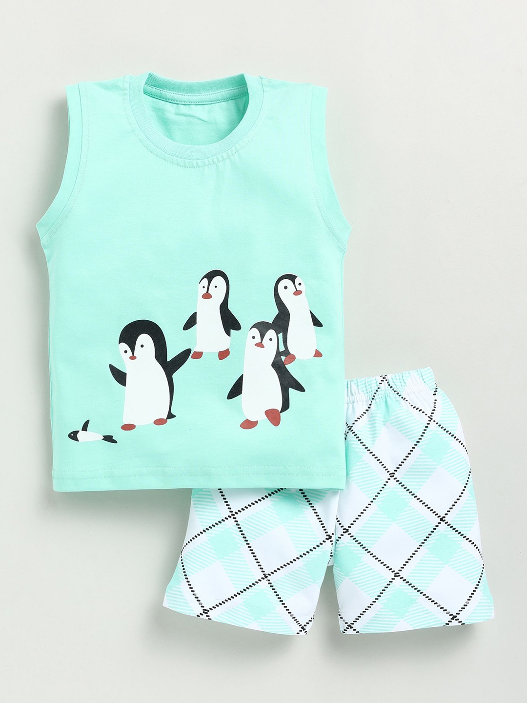 

Cutopies Boys Printed T-shirt with Shorts, Sea green