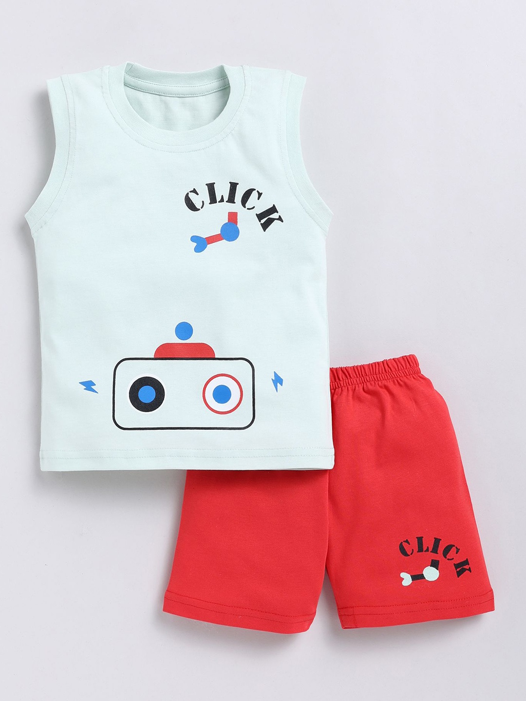 

Cutopies Boys Printed T-shirt with Shorts, Sea green
