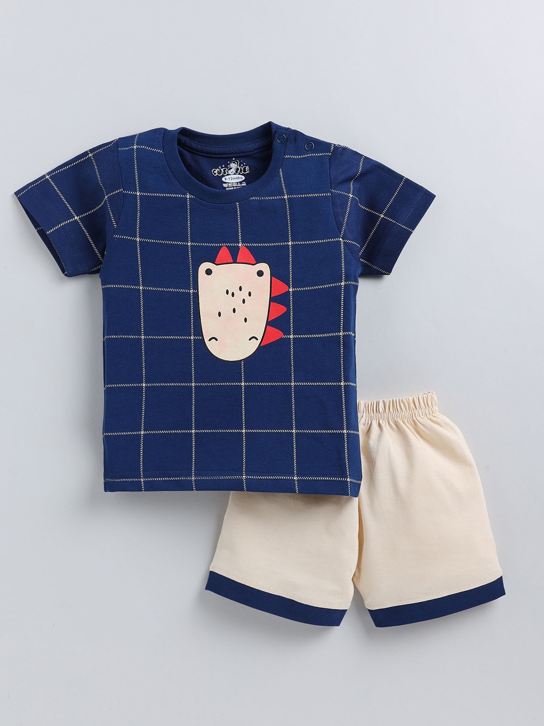 

Cutopies Boys Printed T-shirt with Shorts, Blue
