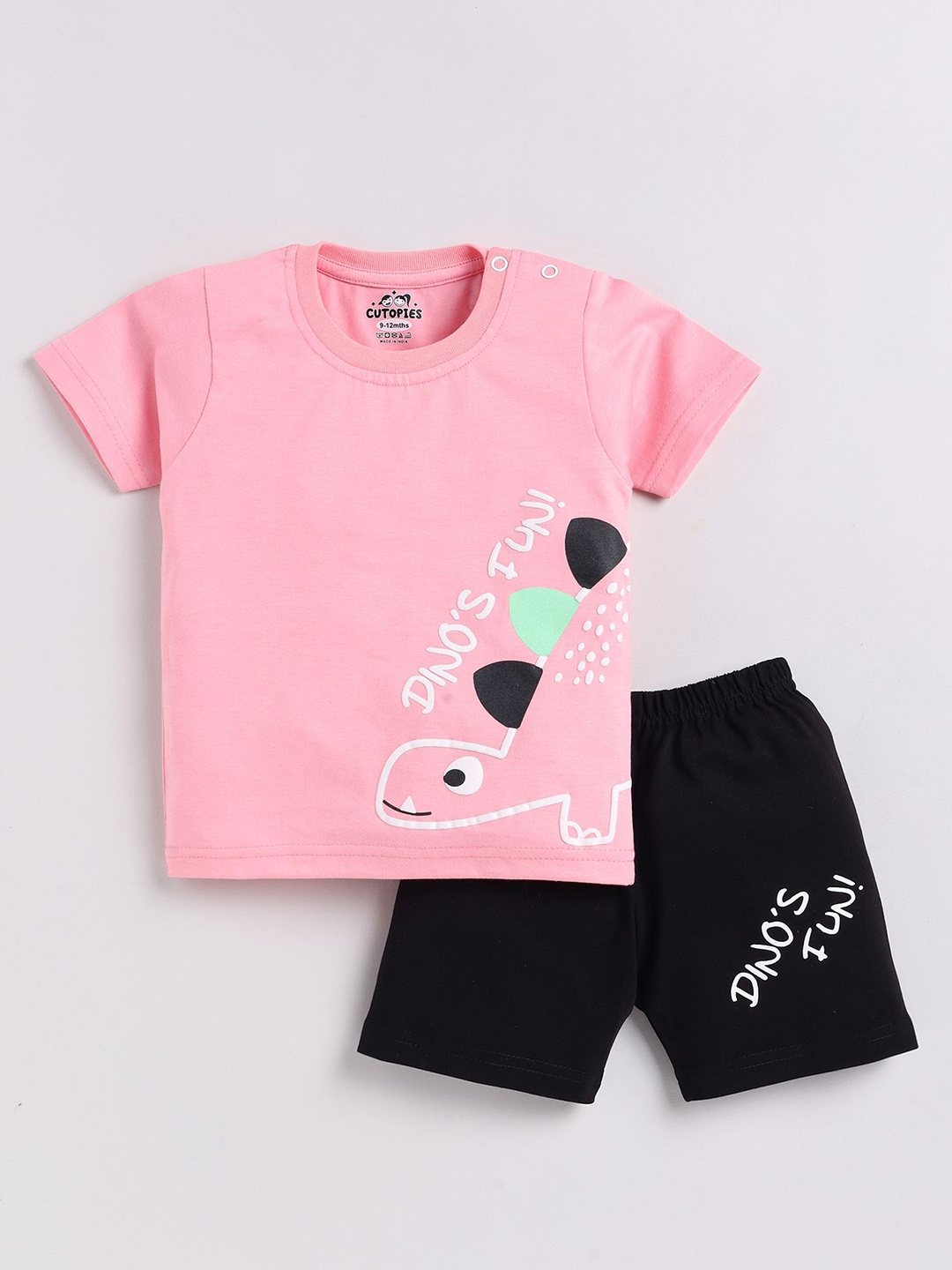 

Cutopies Boys Printed T-shirt with Shorts, Rose