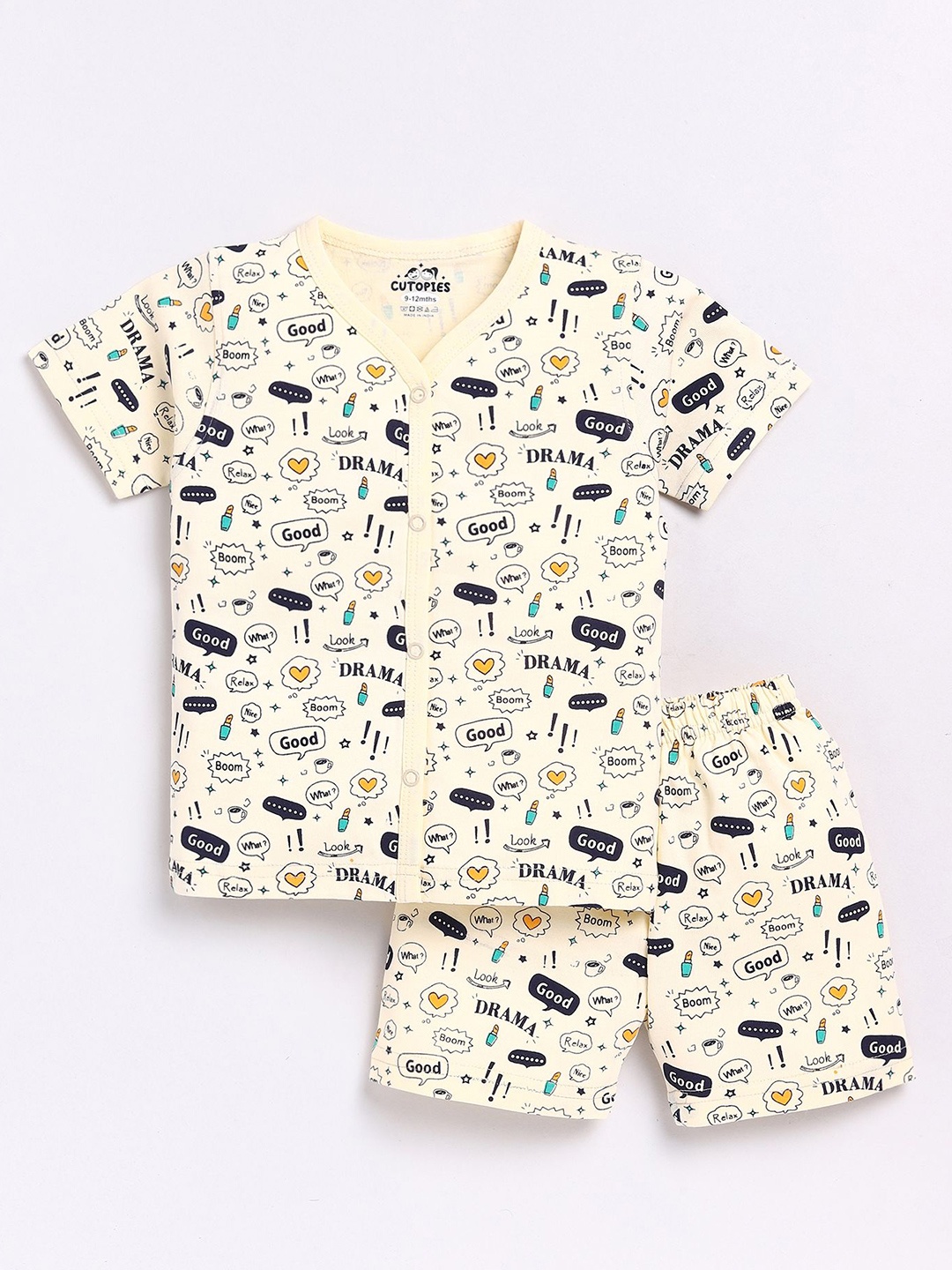 

Cutopies Boys Printed Shirt with Shorts, Yellow