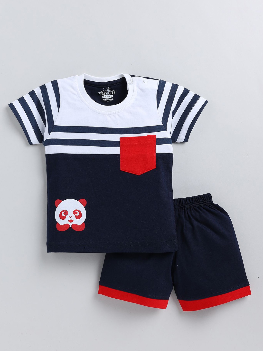 

Cutopies Boys Striped T-shirt with Shorts, Navy blue