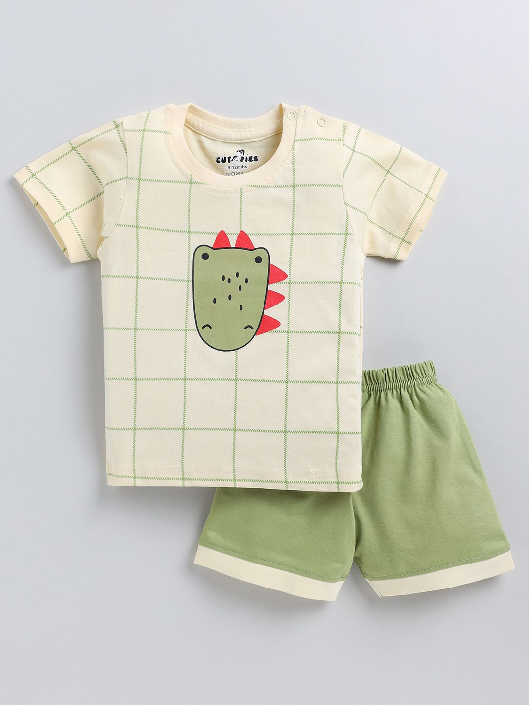 

Cutopies Boys Checked T-shirt with Shorts, Nude