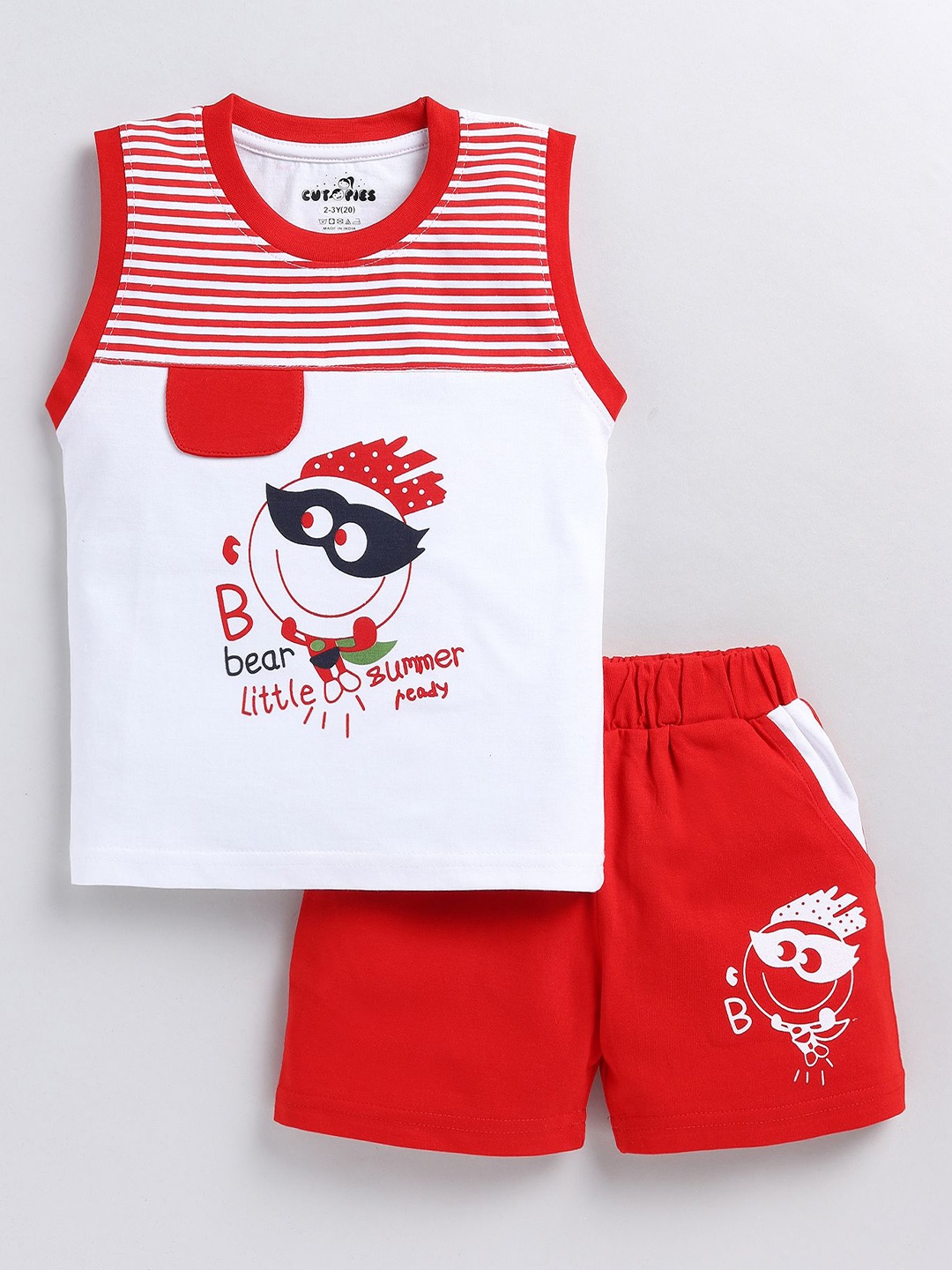 

Cutopies Boys Printed T-shirt with Shorts, Red