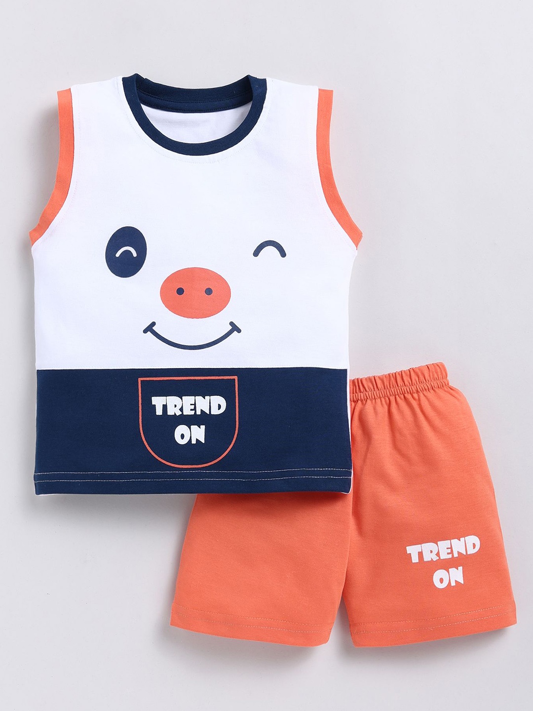 

Cutopies Boys Printed T-shirt with Shorts, Orange
