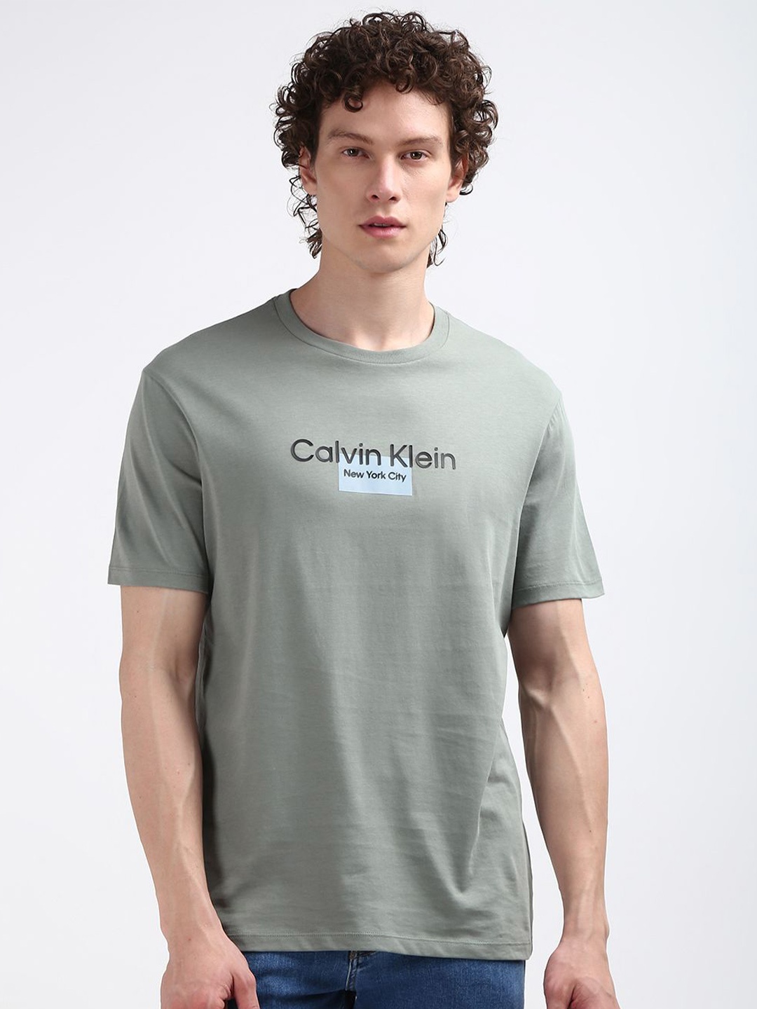 

Calvin Klein Jeans Men Typography Applique T-shirt, Green