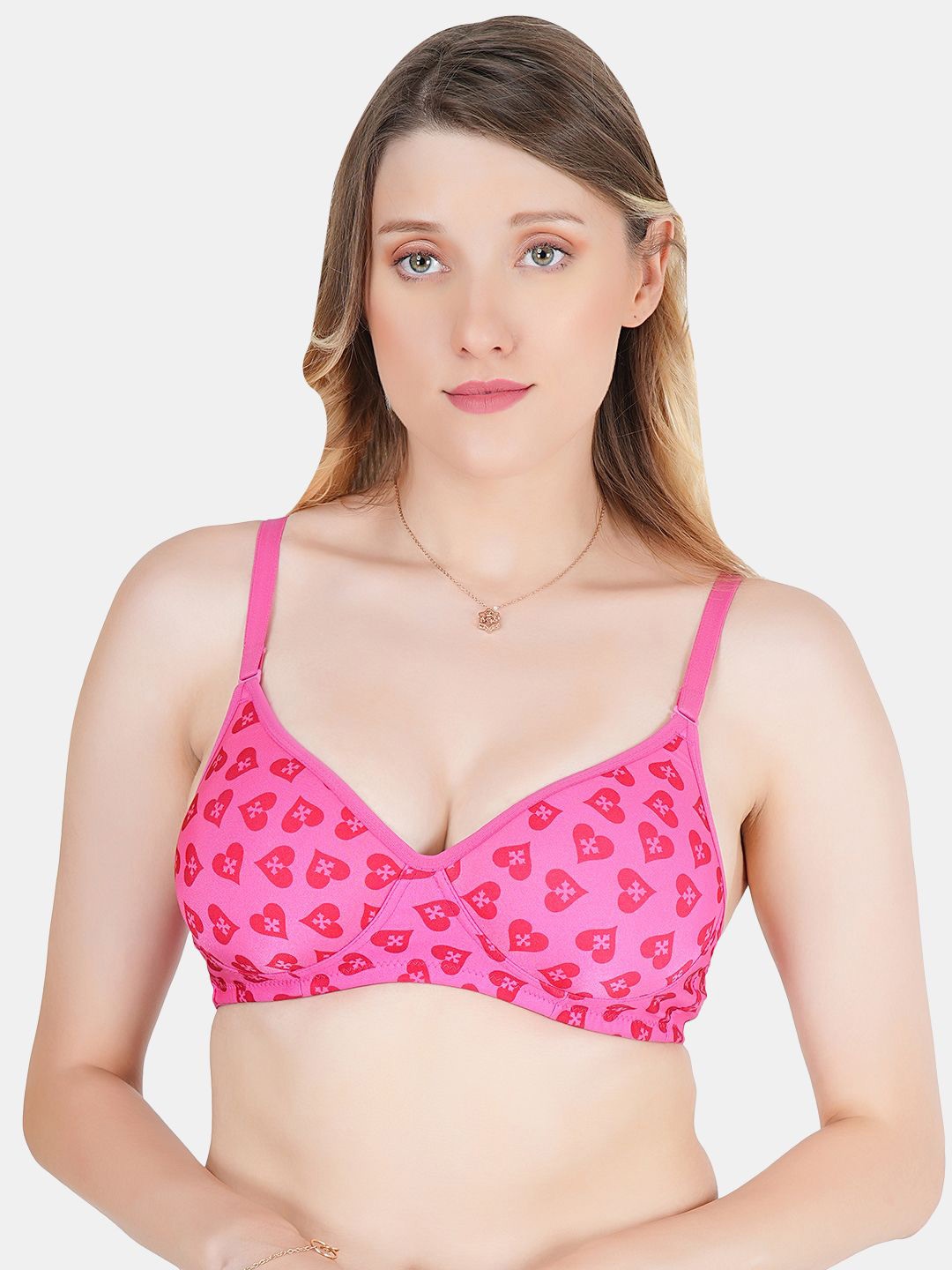 

KOMLI Abstract Bra Full Coverage Lightly Padded, Pink