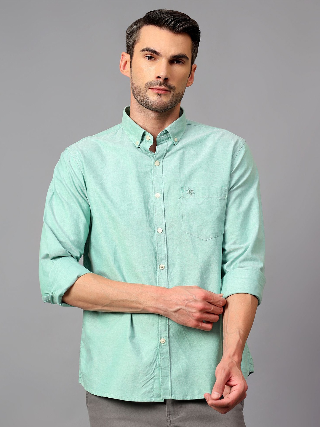 

Cantabil Men Comfort Opaque Casual Shirt, Green