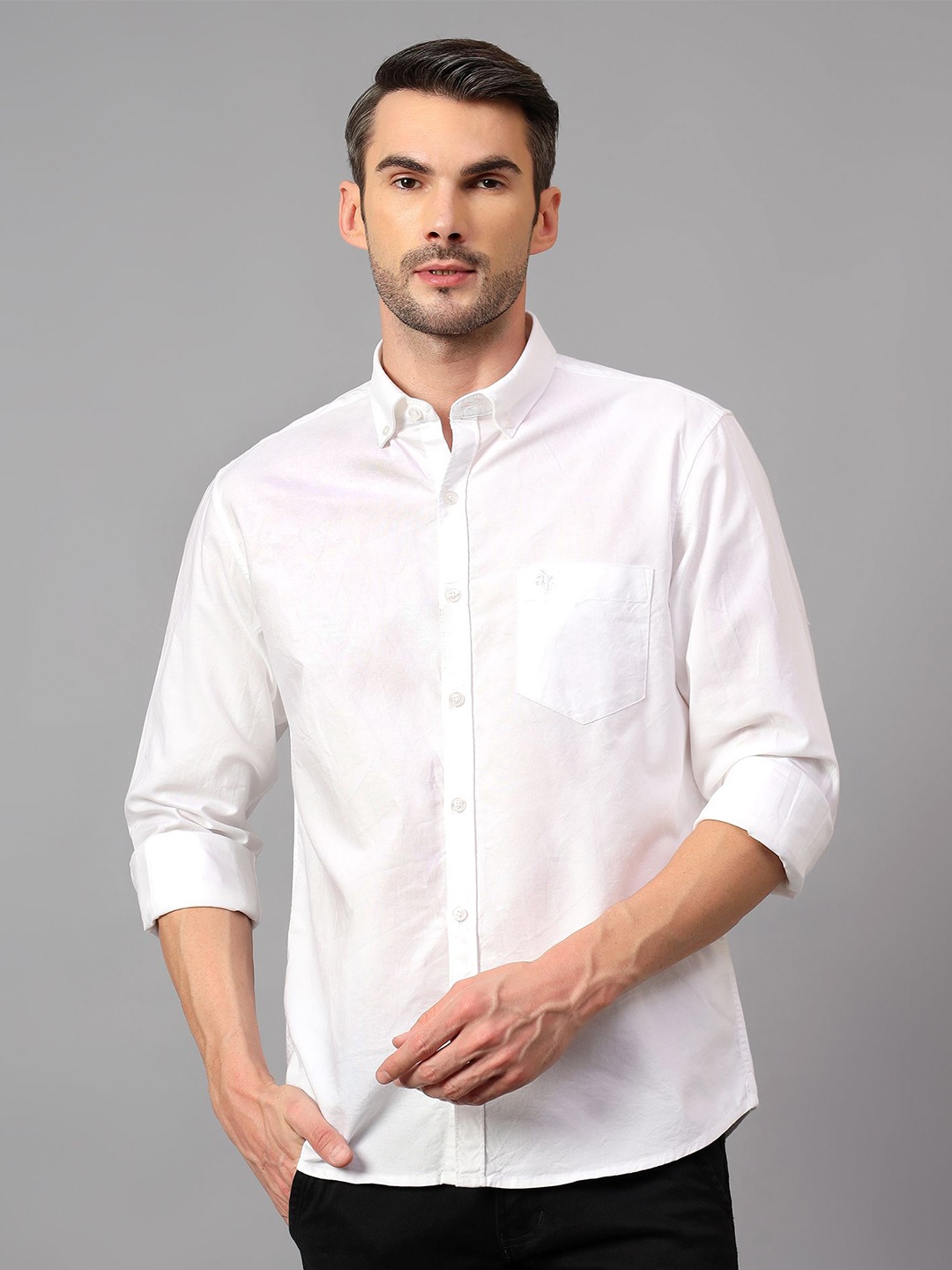 

Cantabil Men Comfort Opaque Casual Shirt, White