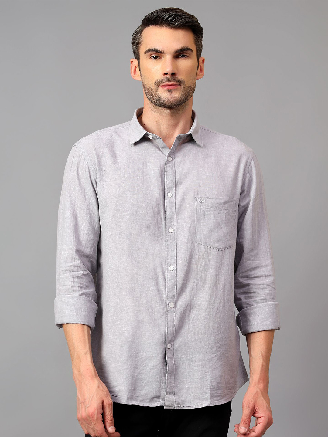 

Cantabil Men Comfort Opaque Casual Shirt, Grey