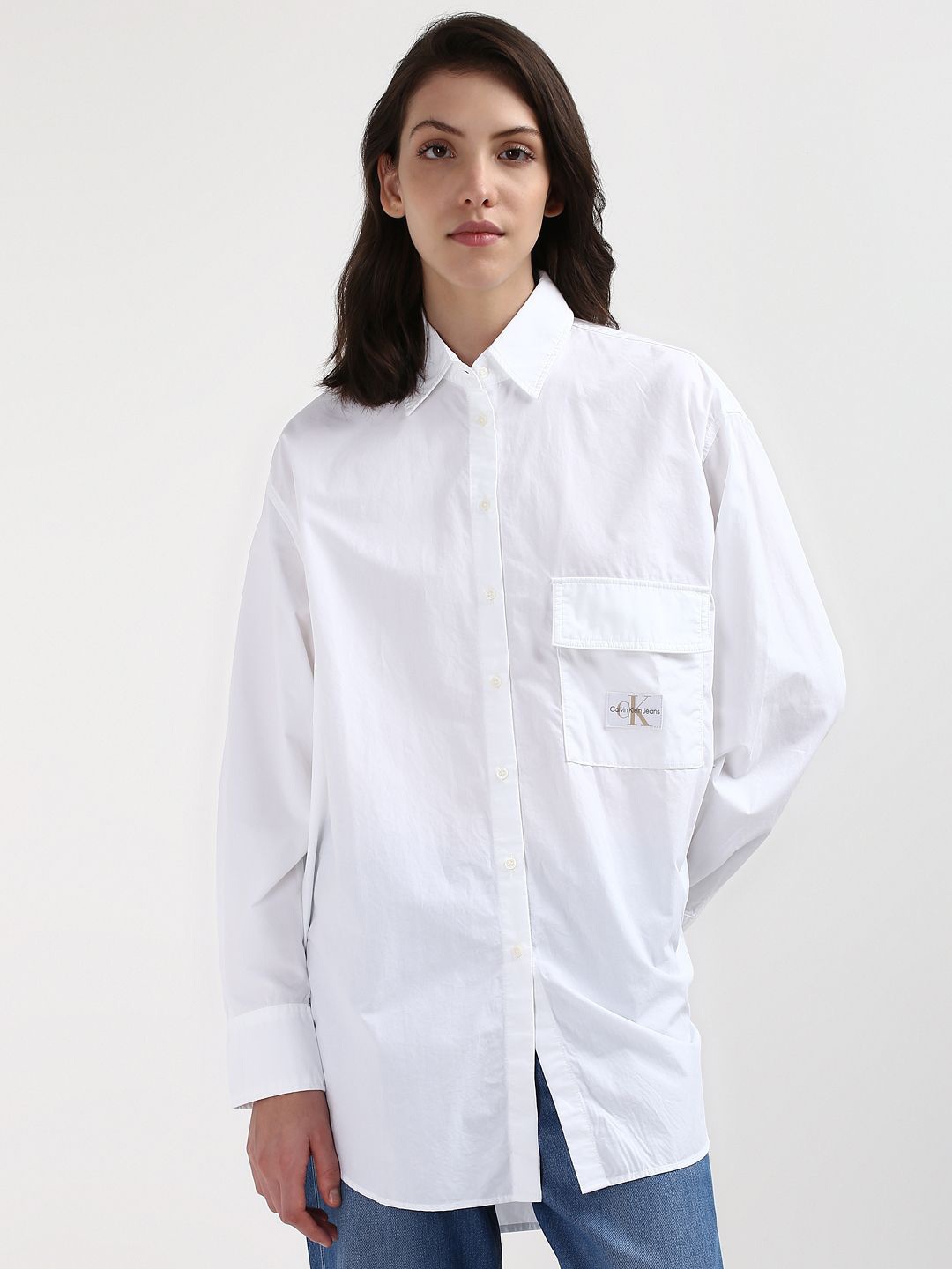 

Calvin Klein Jeans Women Relaxed Opaque Casual Shirt, White