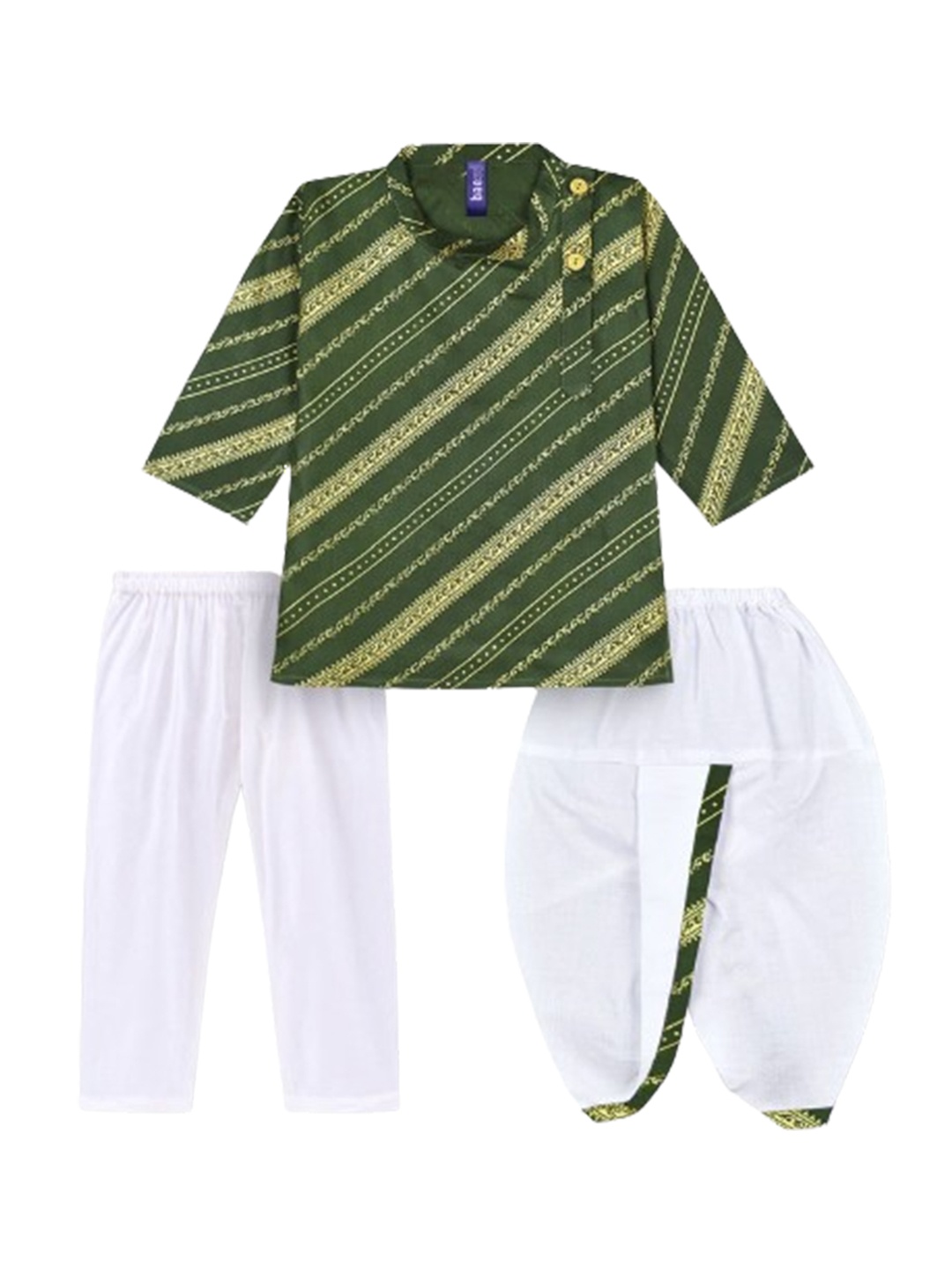 

BAESD Boys Ethnic Motifs Printed Regular Kurta with Pyjamas, Green