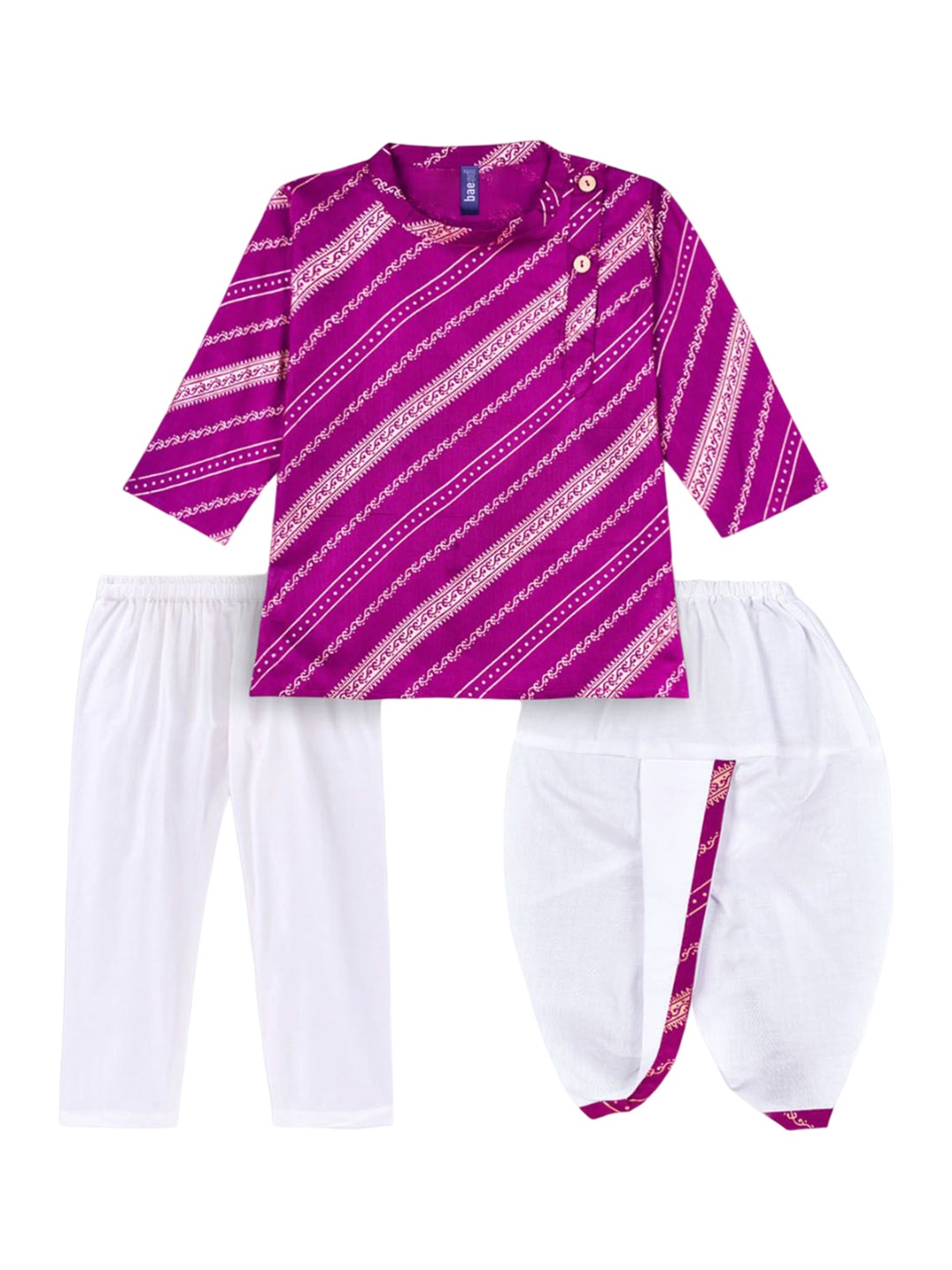 

BAESD Boys Ethnic Motifs Printed Regular Kurta with Pyjamas, Purple