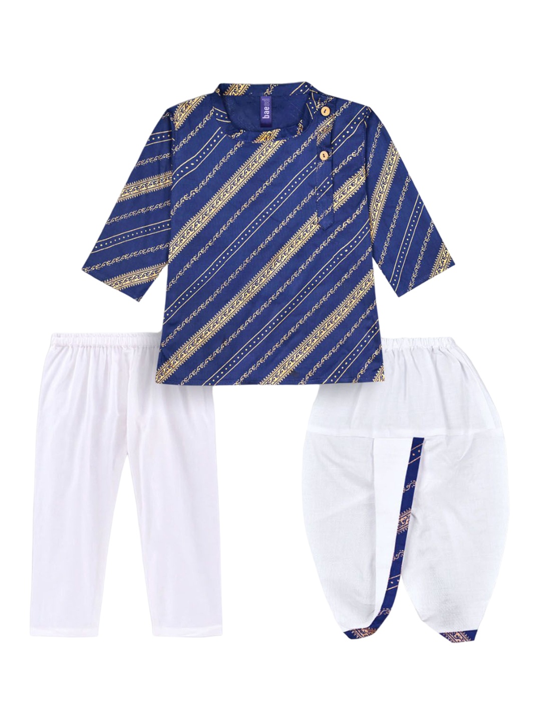 

BAESD Boys Ethnic Motifs Printed Regular Kurta with Pyjamas, Blue