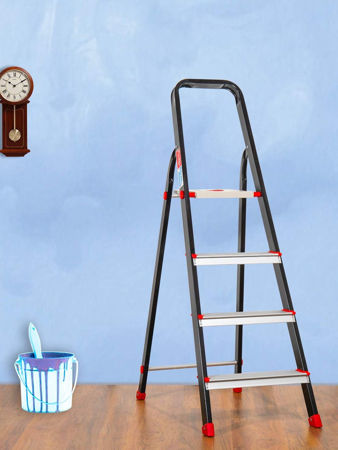 

Prestige 4 Step Black Aluminum Front Step Ladder