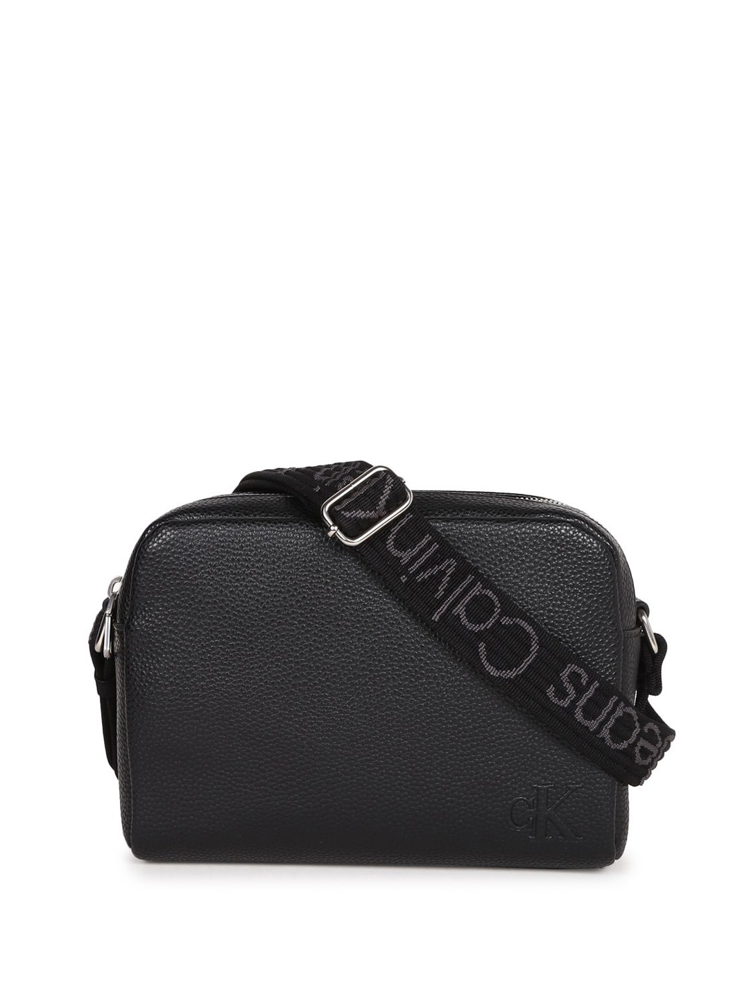 

Calvin Klein Structured Sling Bag with Tasselled, Black