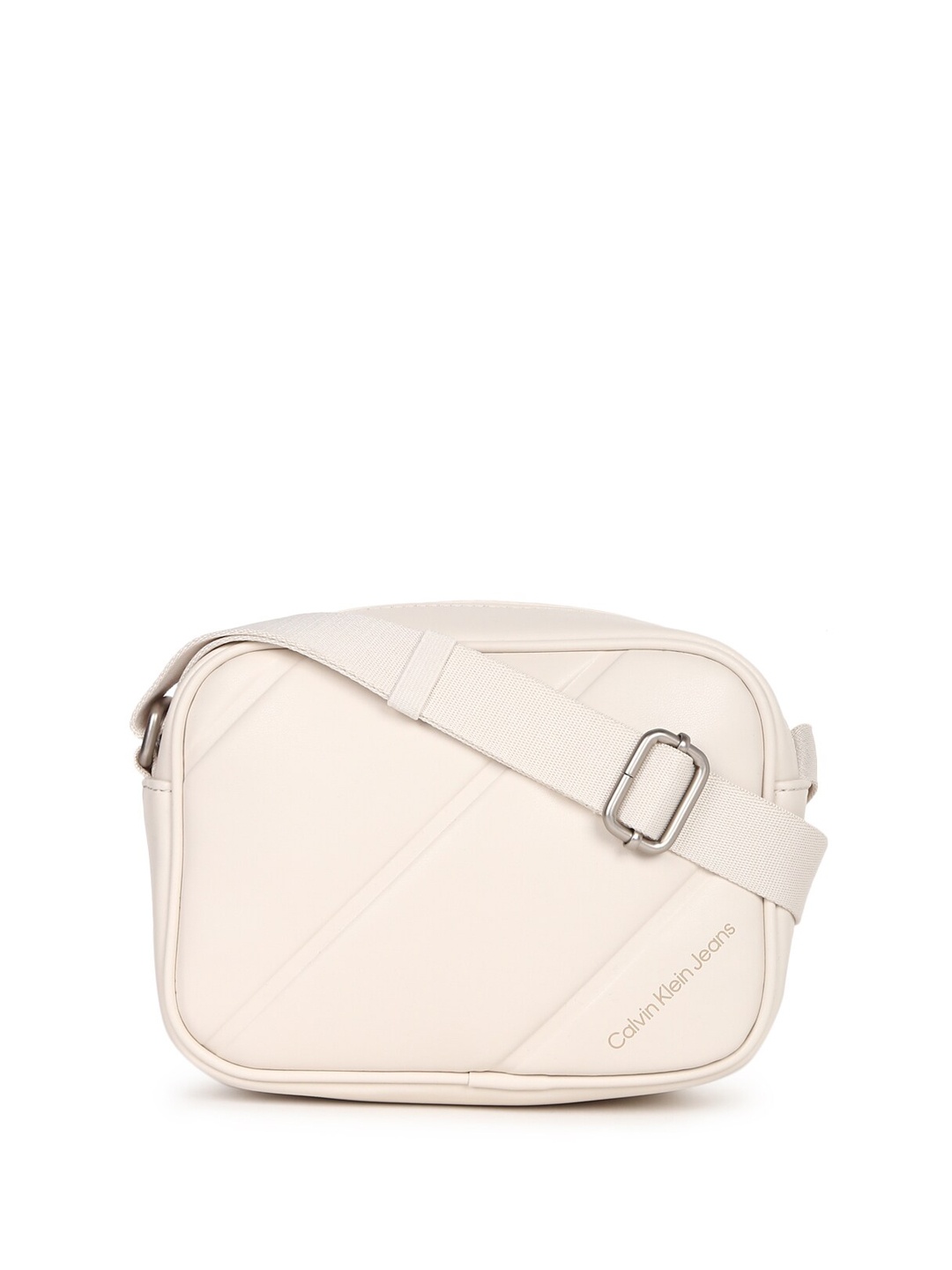 

Calvin Klein PU Structured Sling Bag with Quilted, Beige