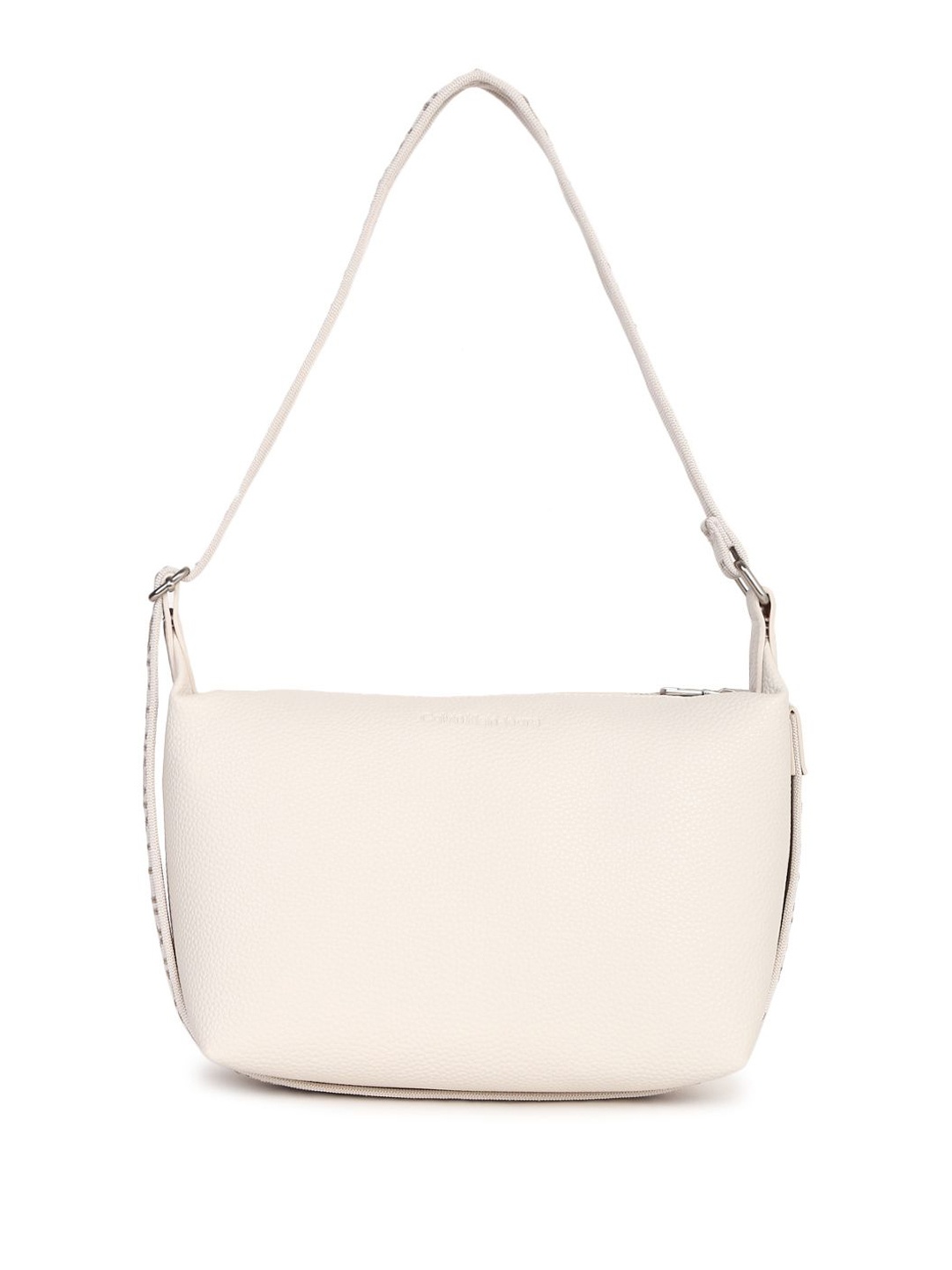 

Calvin Klein Structured Hobo Bag with Fringed, Beige