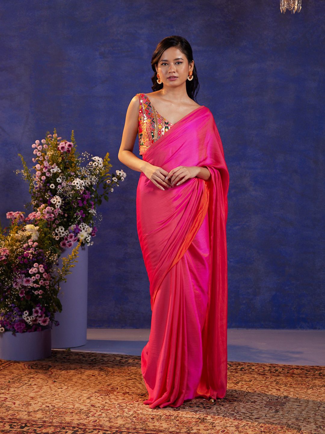 

Gajra Gang Mysore Silk Saree, Pink