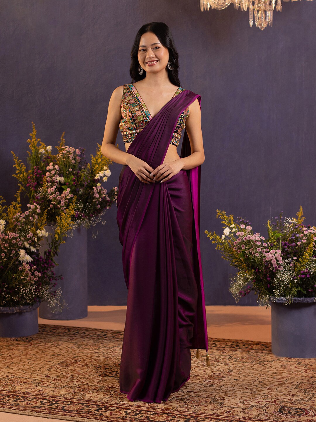 

Gajra Gang Saree, Purple