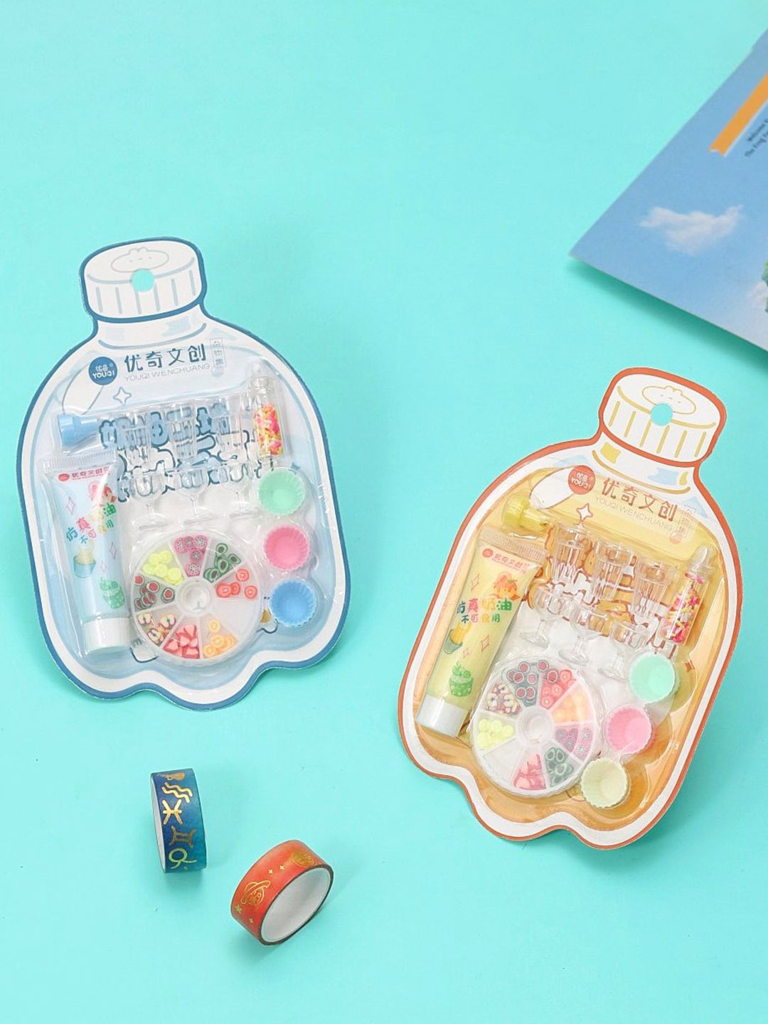 

Yellow Bee Cup cakes and Ice Cream Themed DIY Resin Craft Kits, Pink