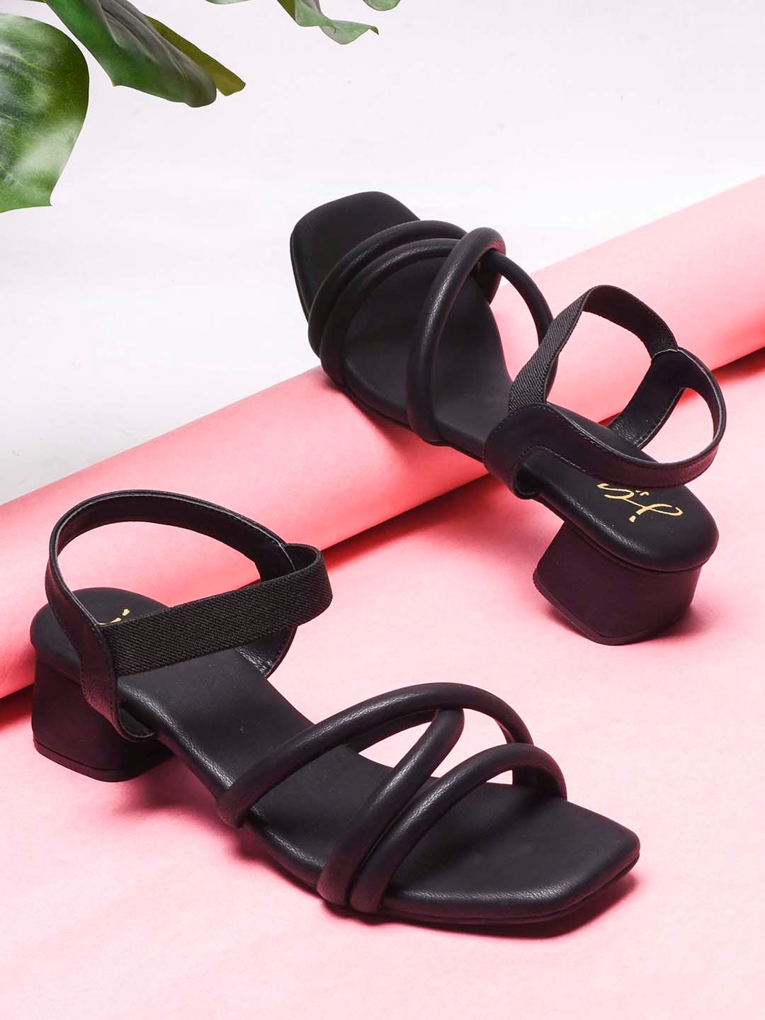 

JM Looks Block Peep Toes, Black